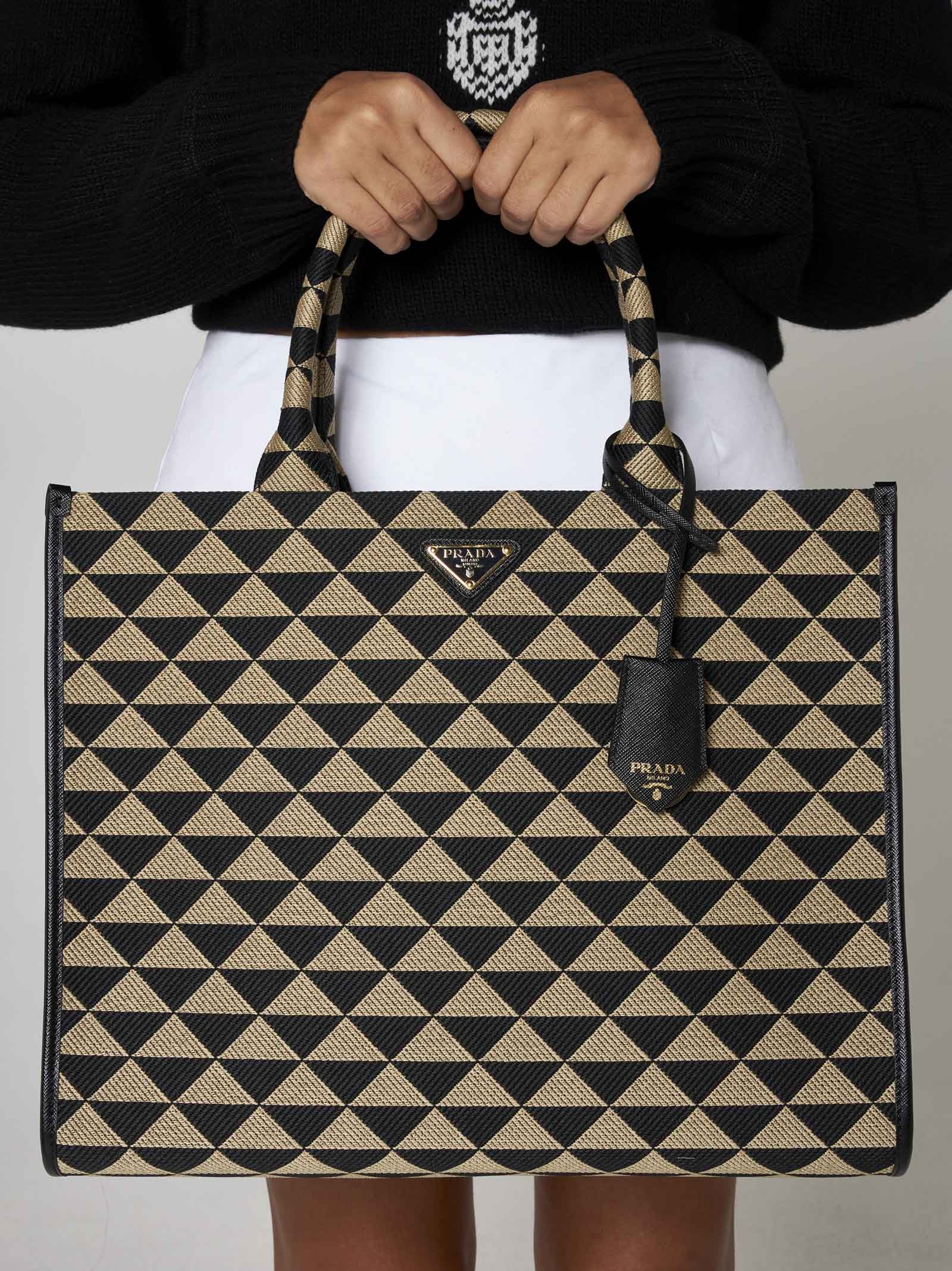 Prada Prada Symbole jacquard large tote bag