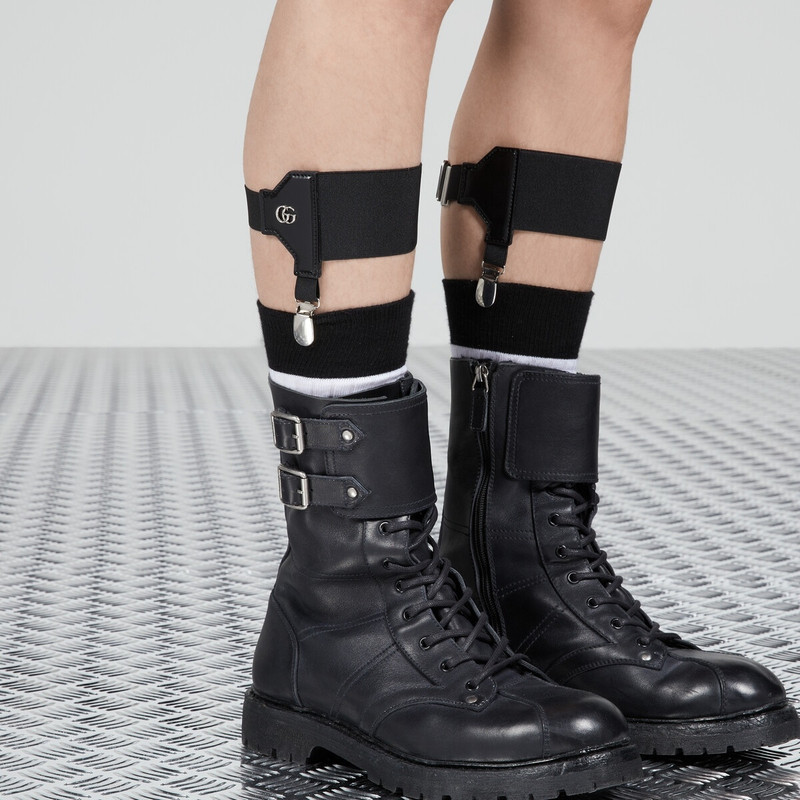 Wide elastic garter belt with Double G 5