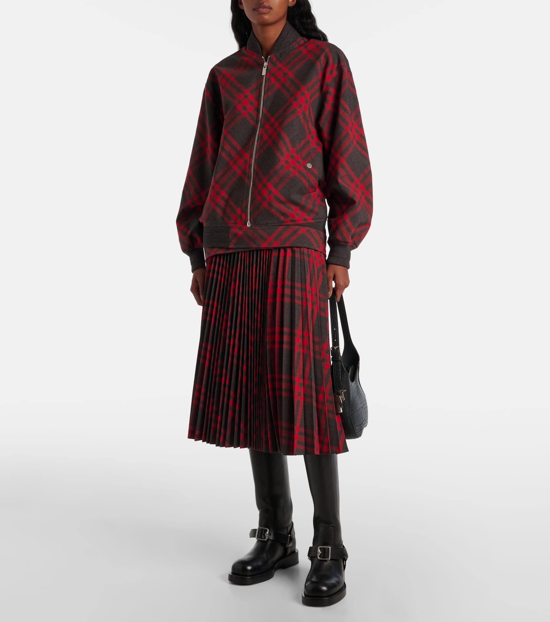 Burberry Check plissé midi skirt - 2