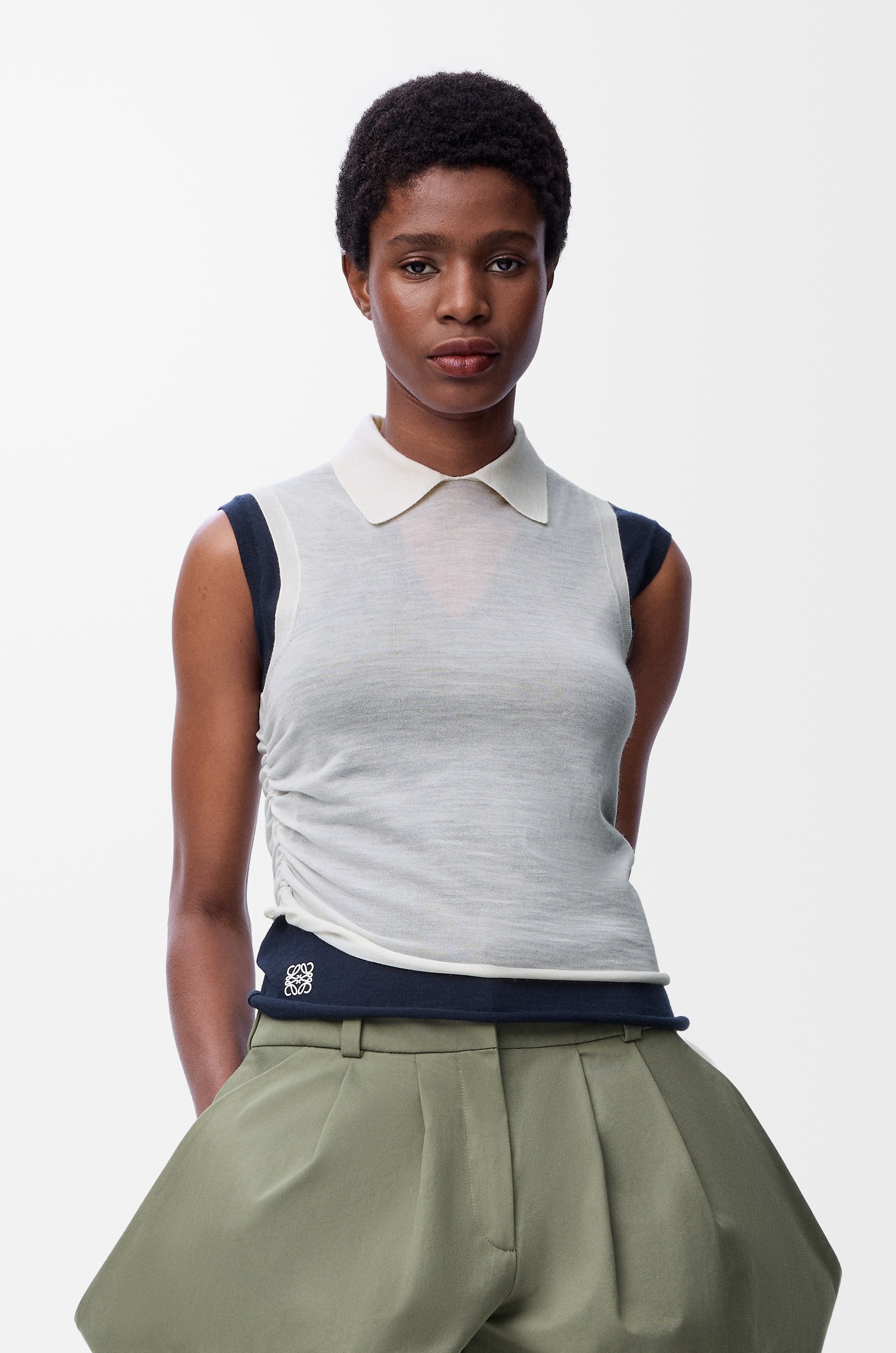 Draped top in cashmere - 3