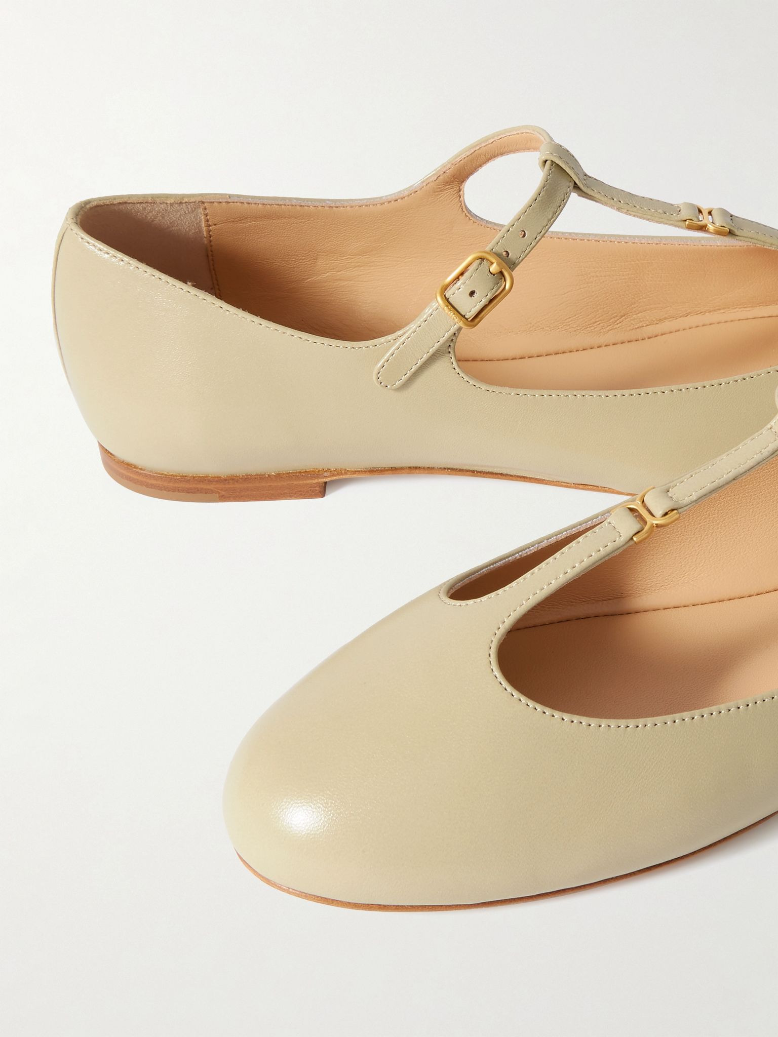 Marcie embellished leather ballet flats Mint - 4