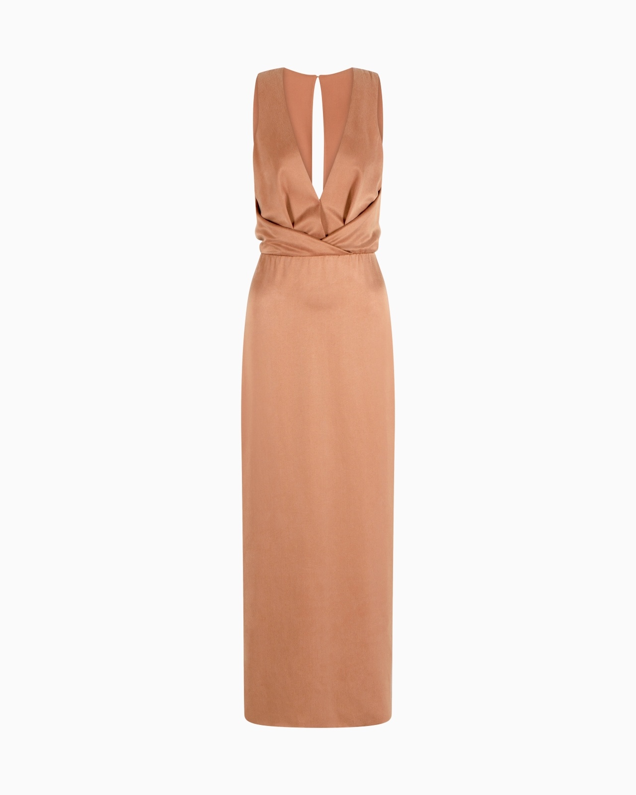 LONG DRESS IN WASHED SILK AND VISCOSE - 1
