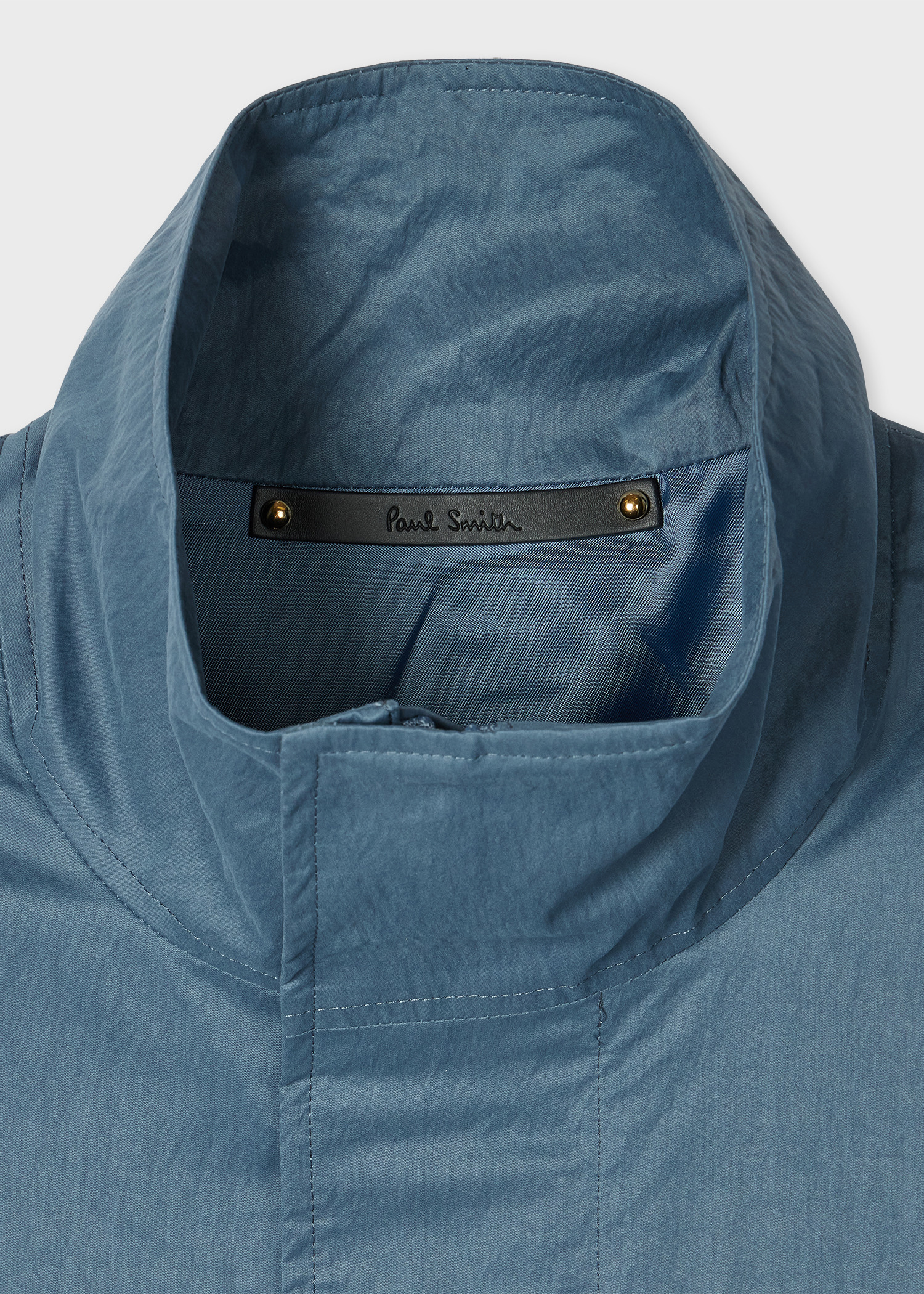 Light Blue Peached Nylon-Blend Field Jacket - 2