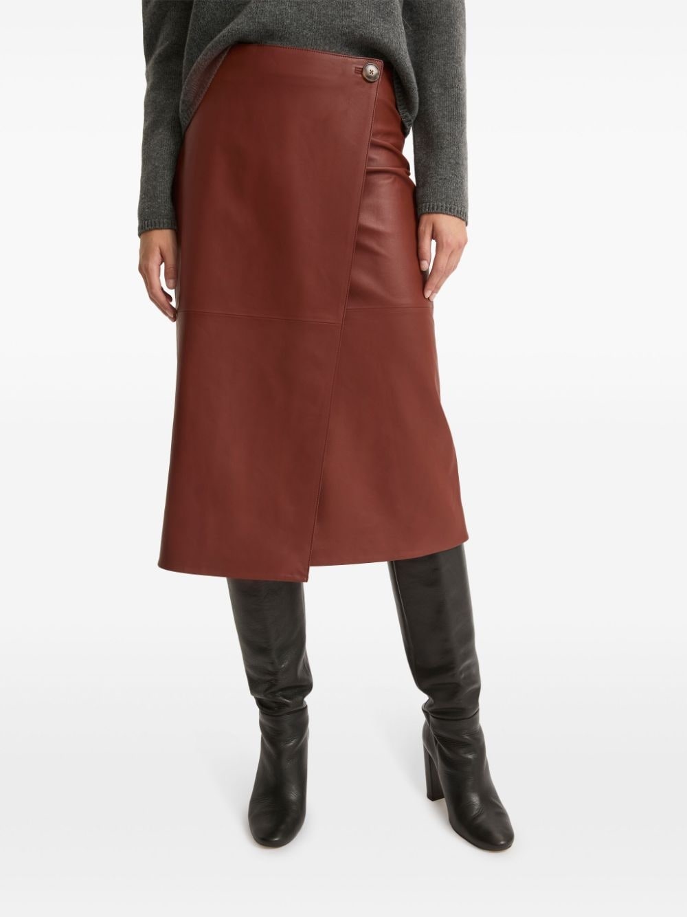 leather wrap skirt - 3