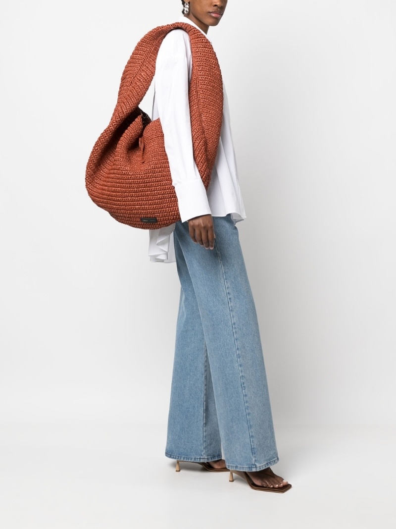 large Olivia raffia tote bag - 4
