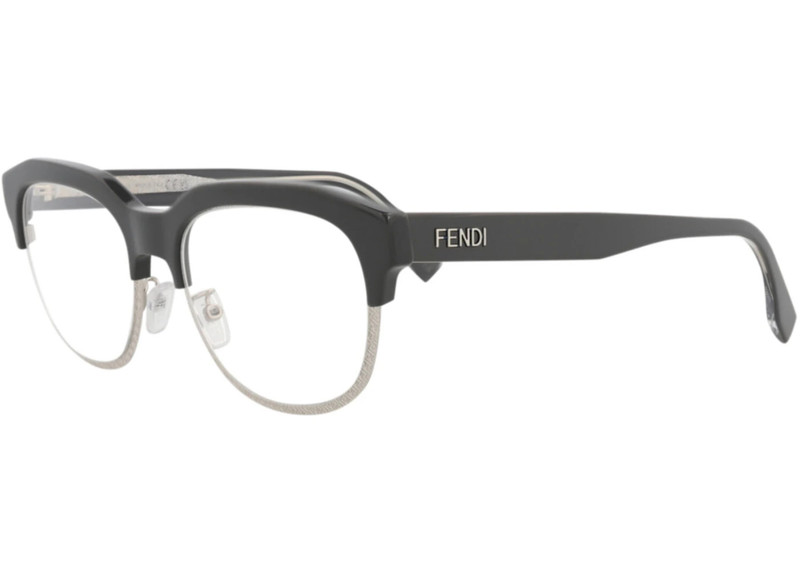 FENDI Fendi Round-Frame Acetate Optical Frames Grey Grey Transparent (FE50068U-52-020) outlook