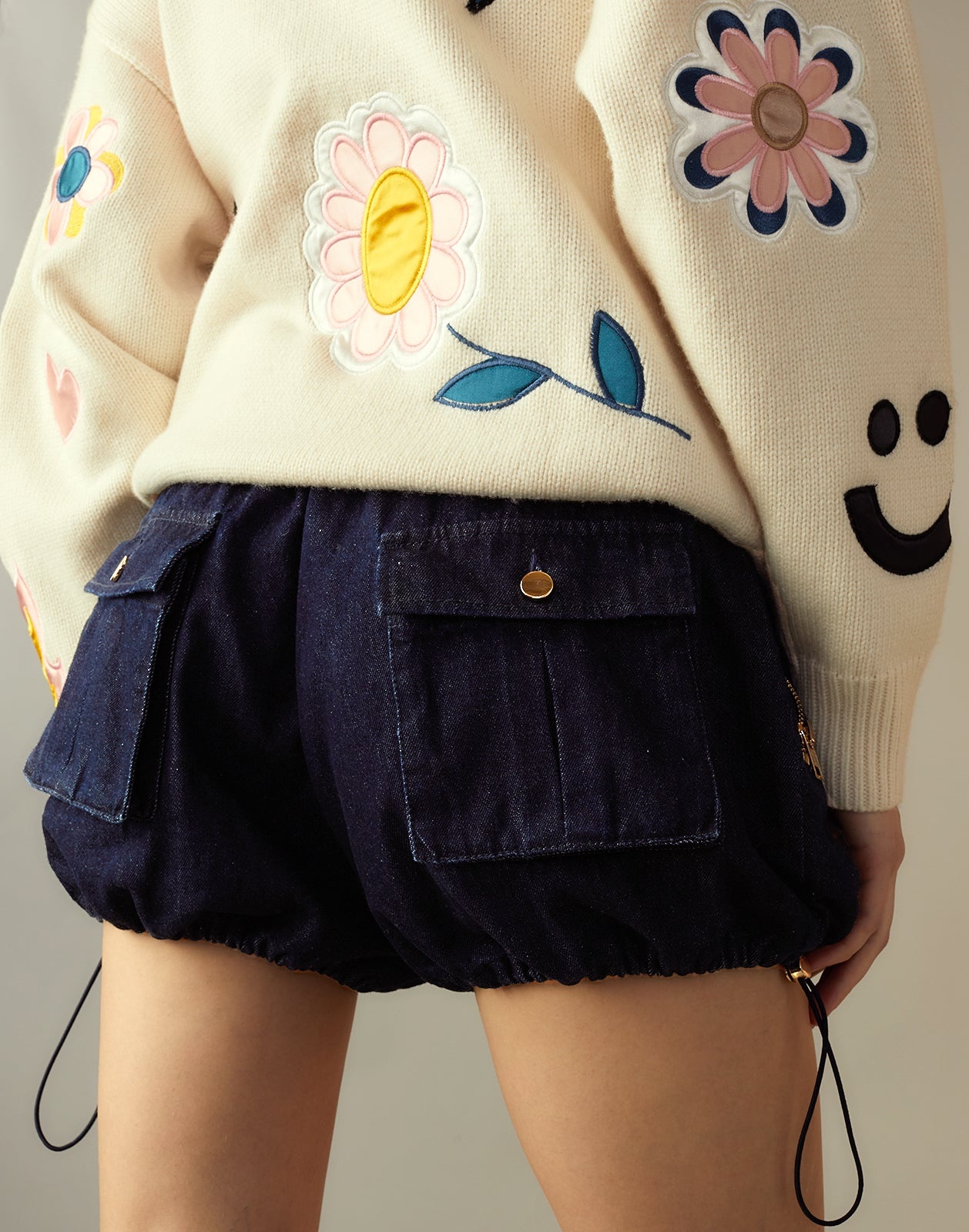 Denim Cargo Shorts - 5