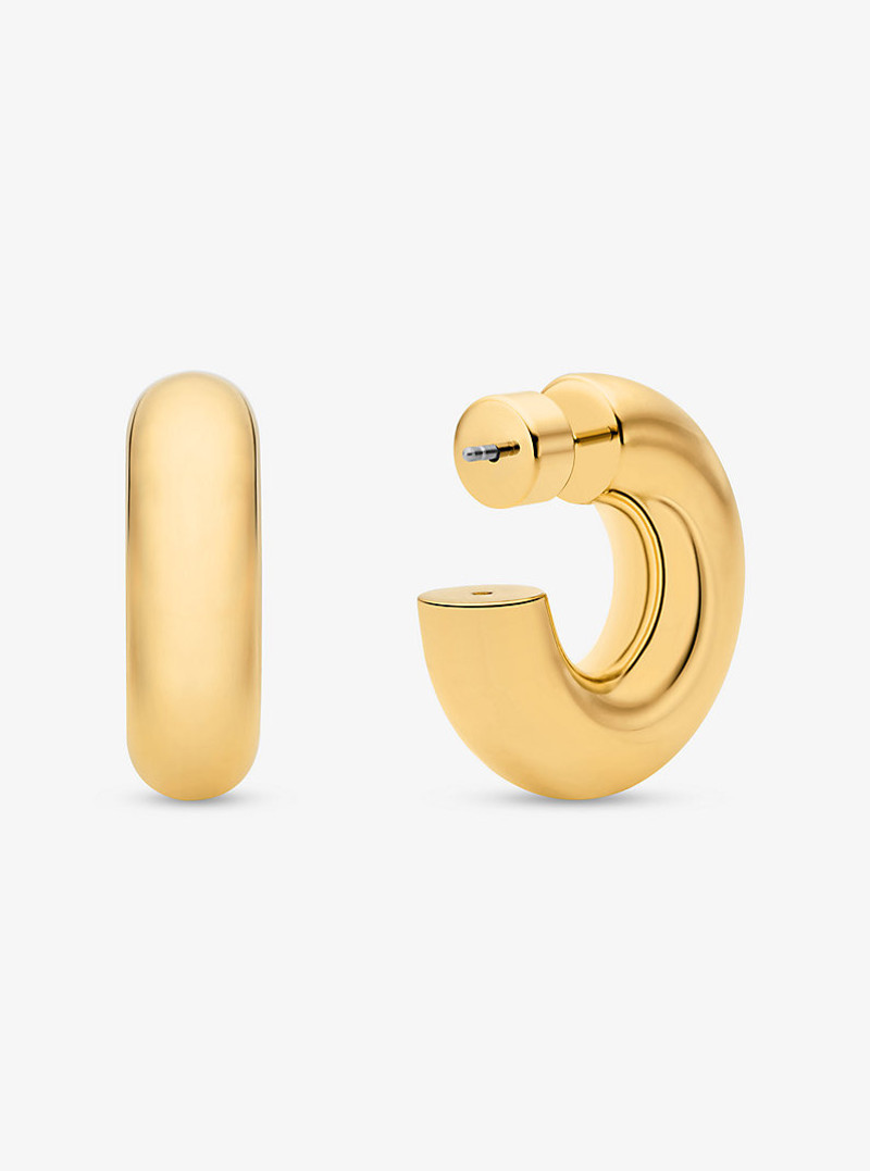 MICHAEL KORS Small Precious Metal-Plated Brass Hoop Earrings outlook