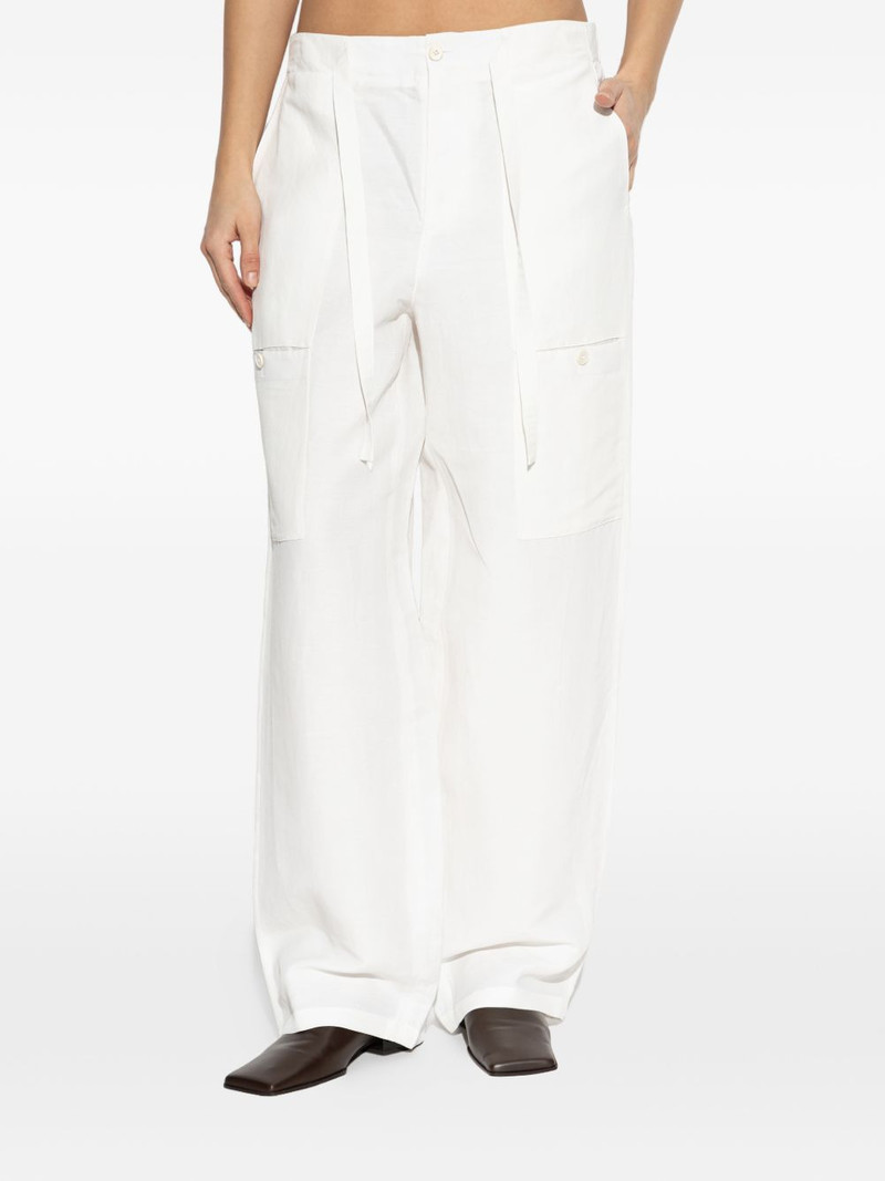 cargo-pocket tie-fastening trousers 3