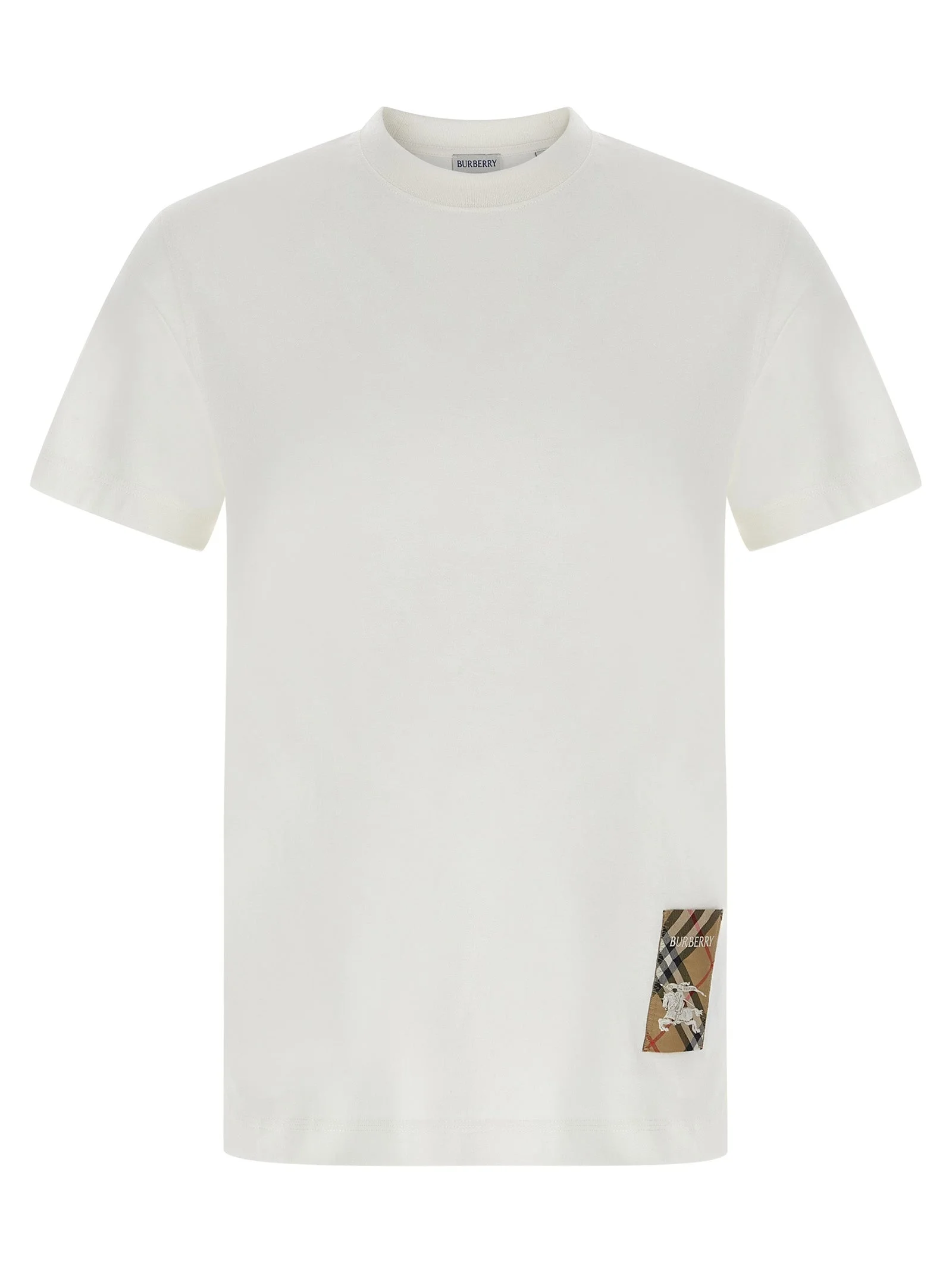 Burberry Check Patch T-Shirt White - 1