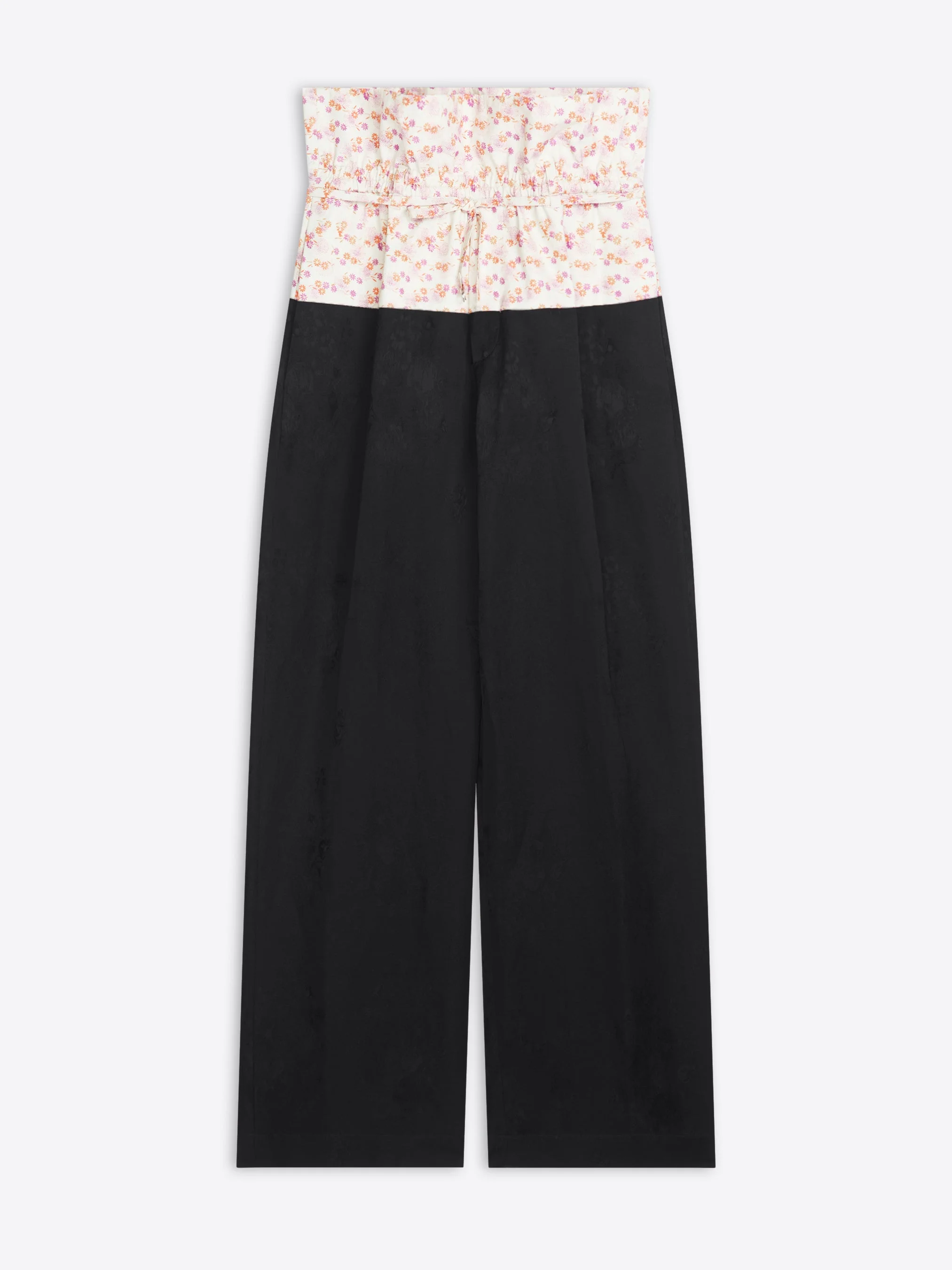 CONTRAST WAIST JACQUARD PANTS - 1