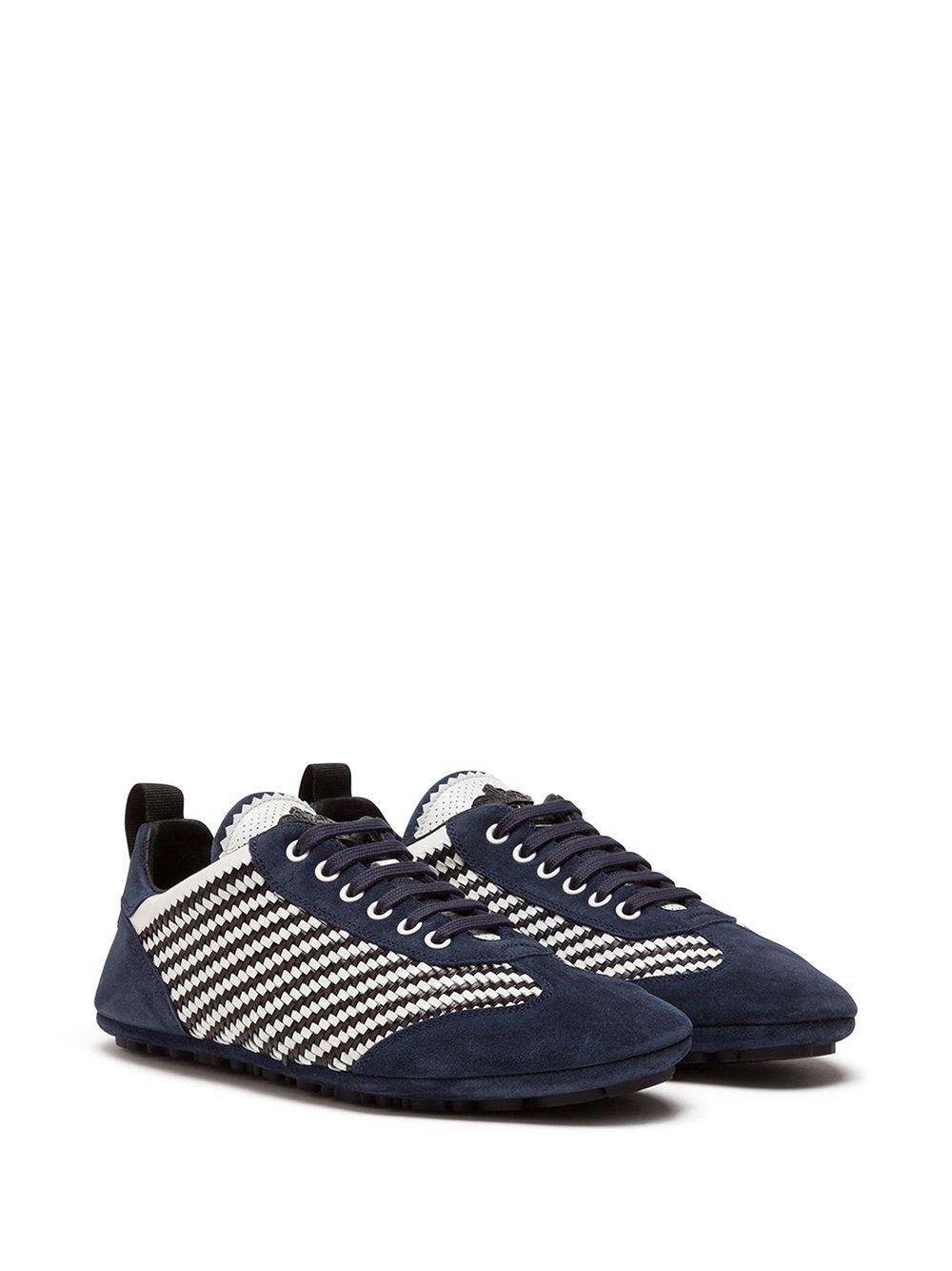 stripe design low-top lace-up sneakers - 2