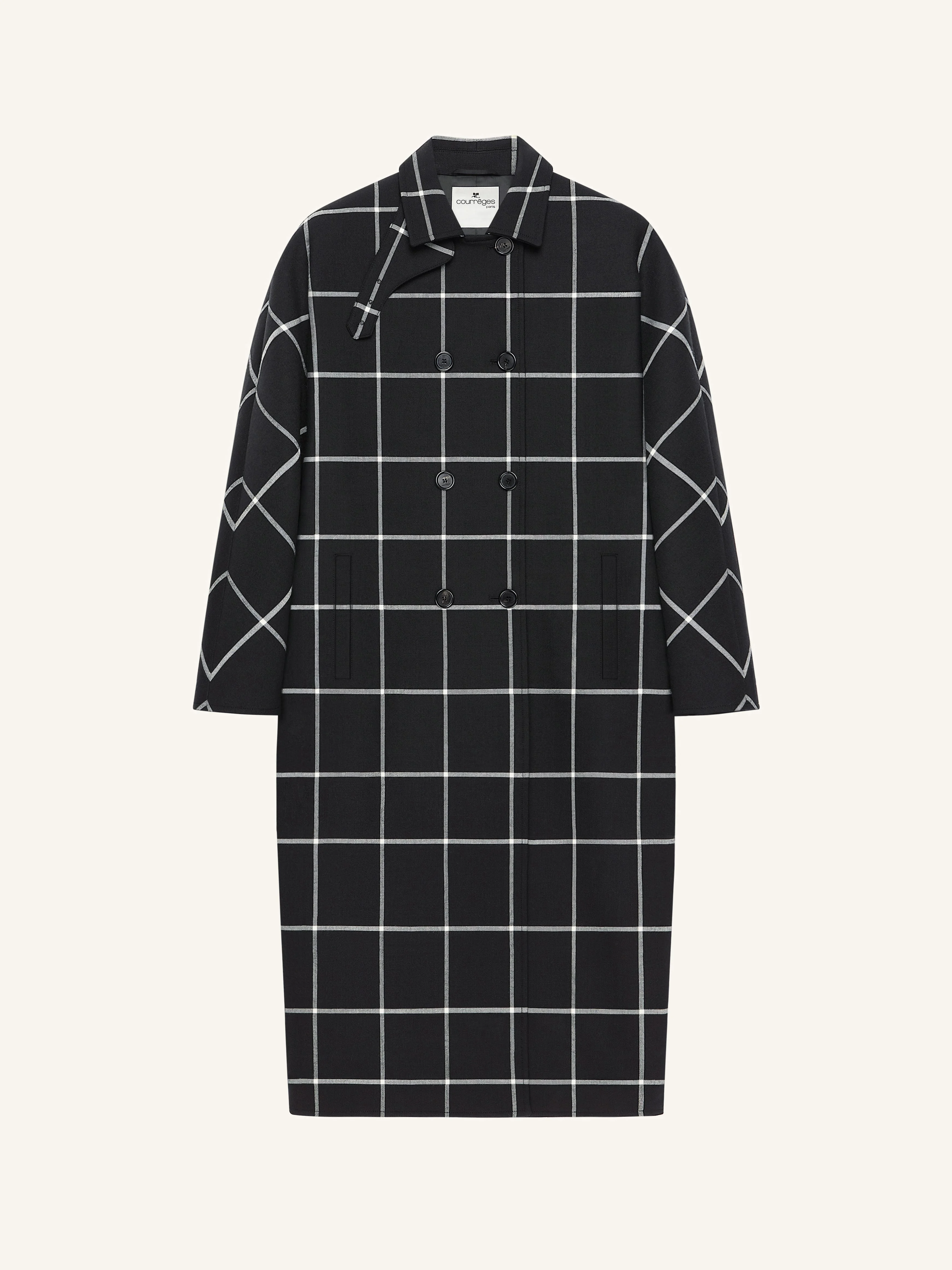 CHECKED OVERSIZED TAILORED COAT - 1