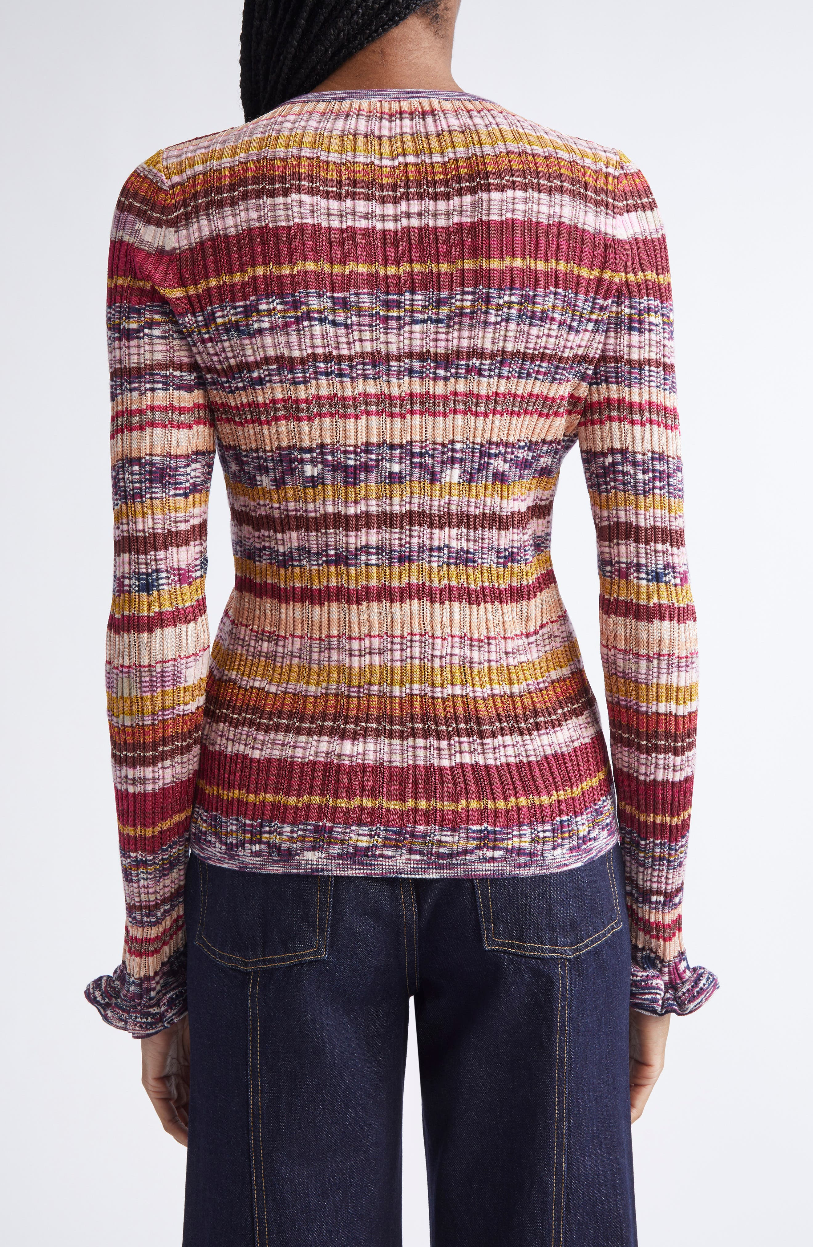Ulla Johnson Lex Ruffle Space Dye Cardigan in Prism at Nordstrom - 2