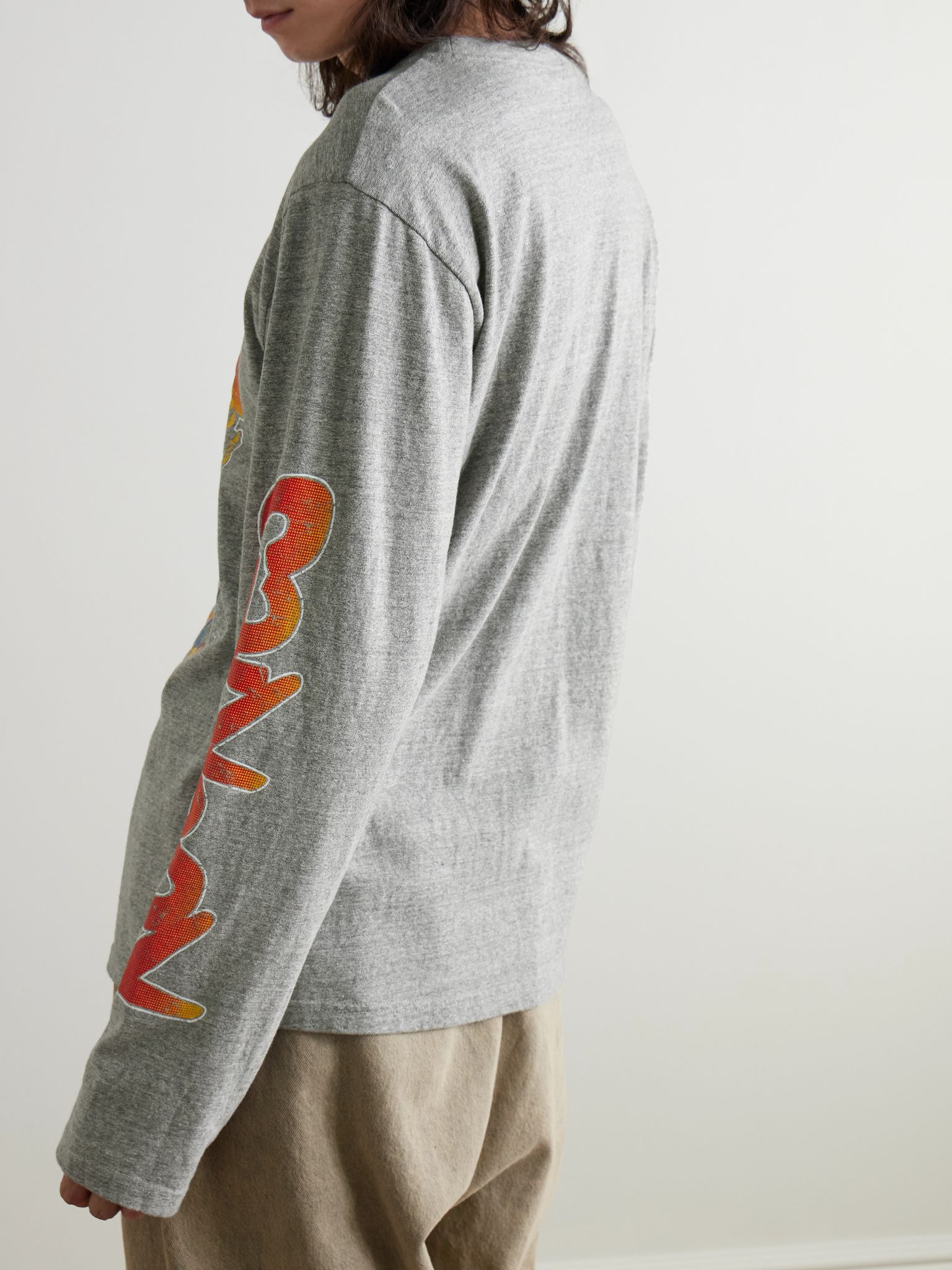 Buster Peckish Bowy Printed Cotton-Jersey T-Shirt Gray - 3