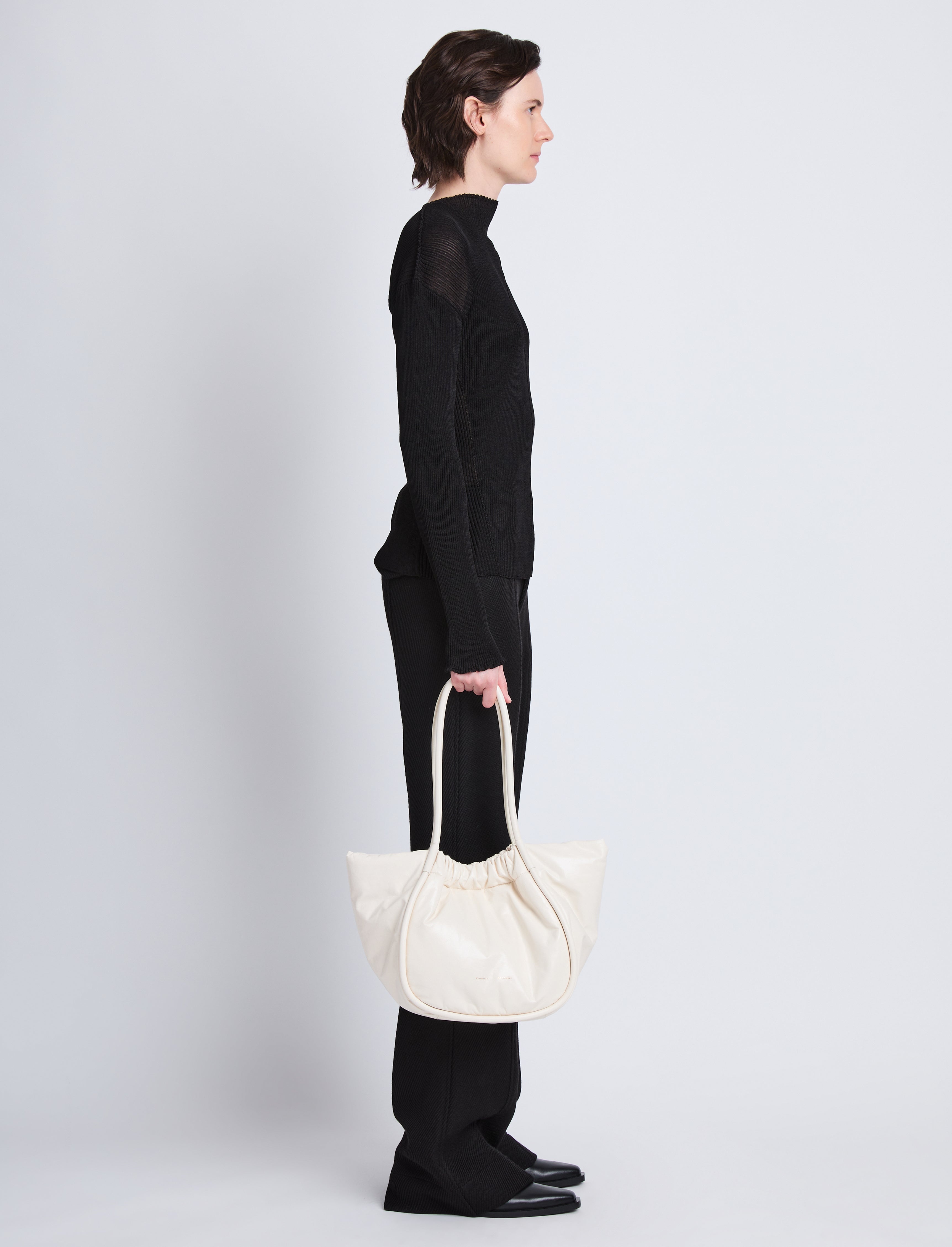 Large Ruched Tote in Puffy Nappa - 2
