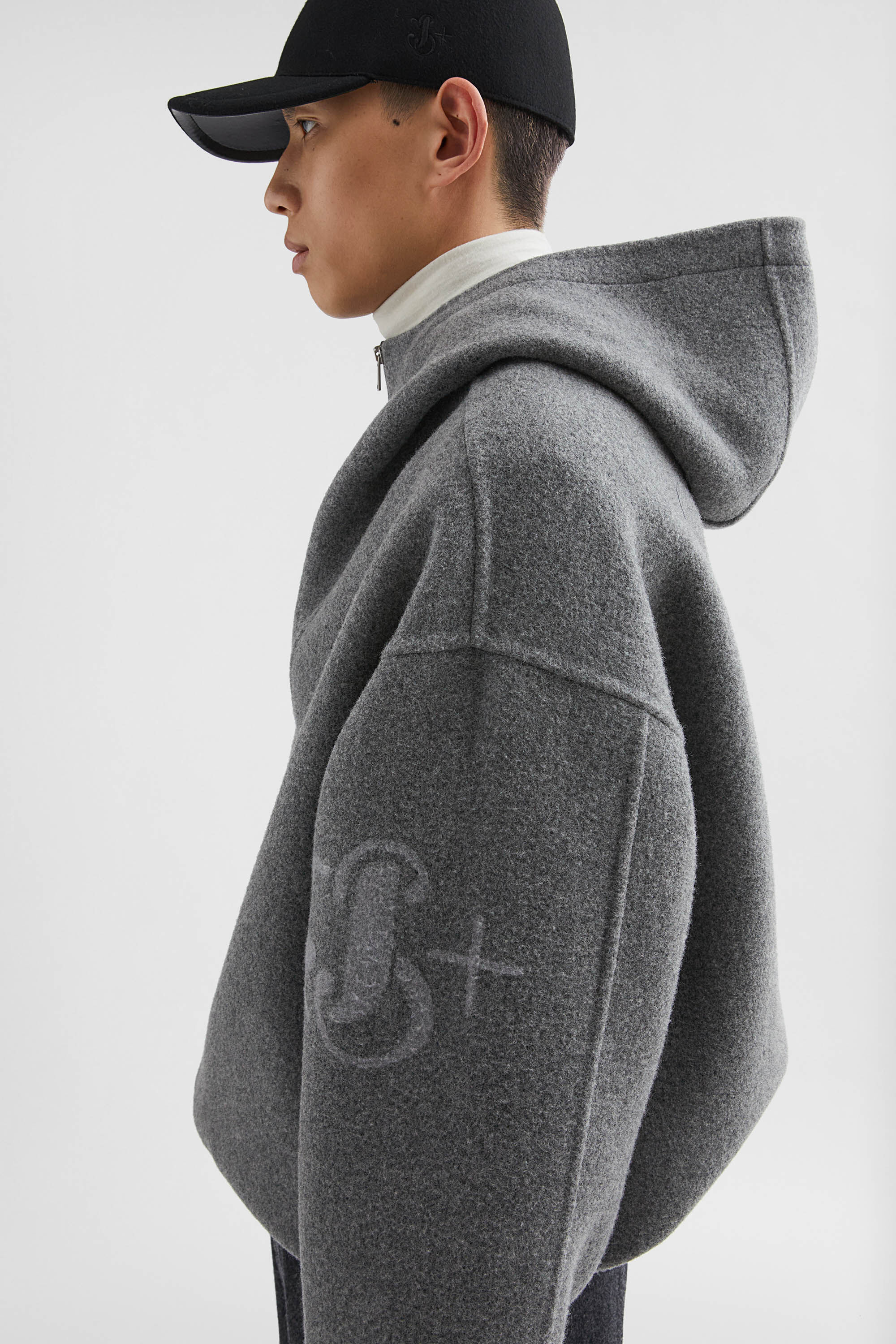 Felt Wool Hooded Blouson - 3
