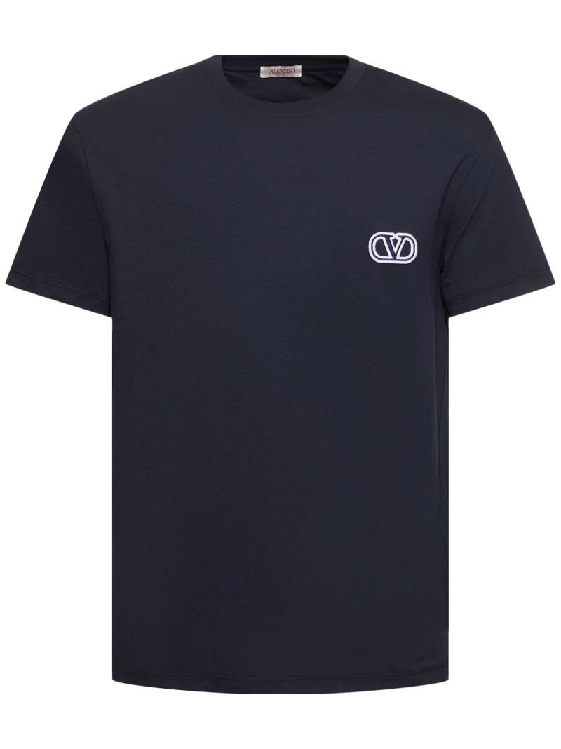 Regular fit cotton t-shirt with logo - 1