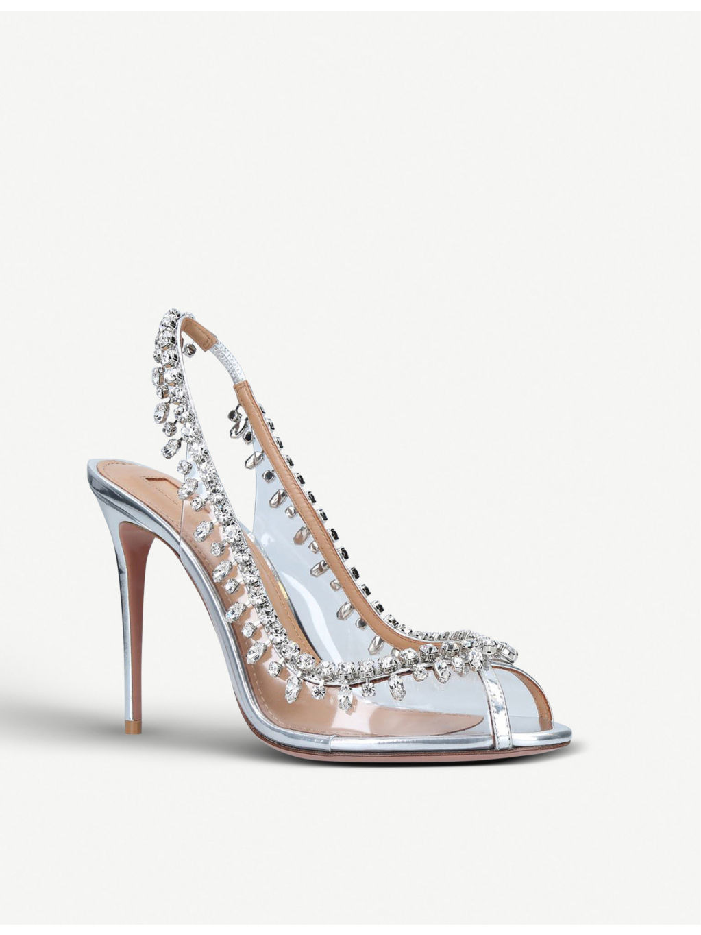 Temptation crystal embellished leather and PVC sandals - 3