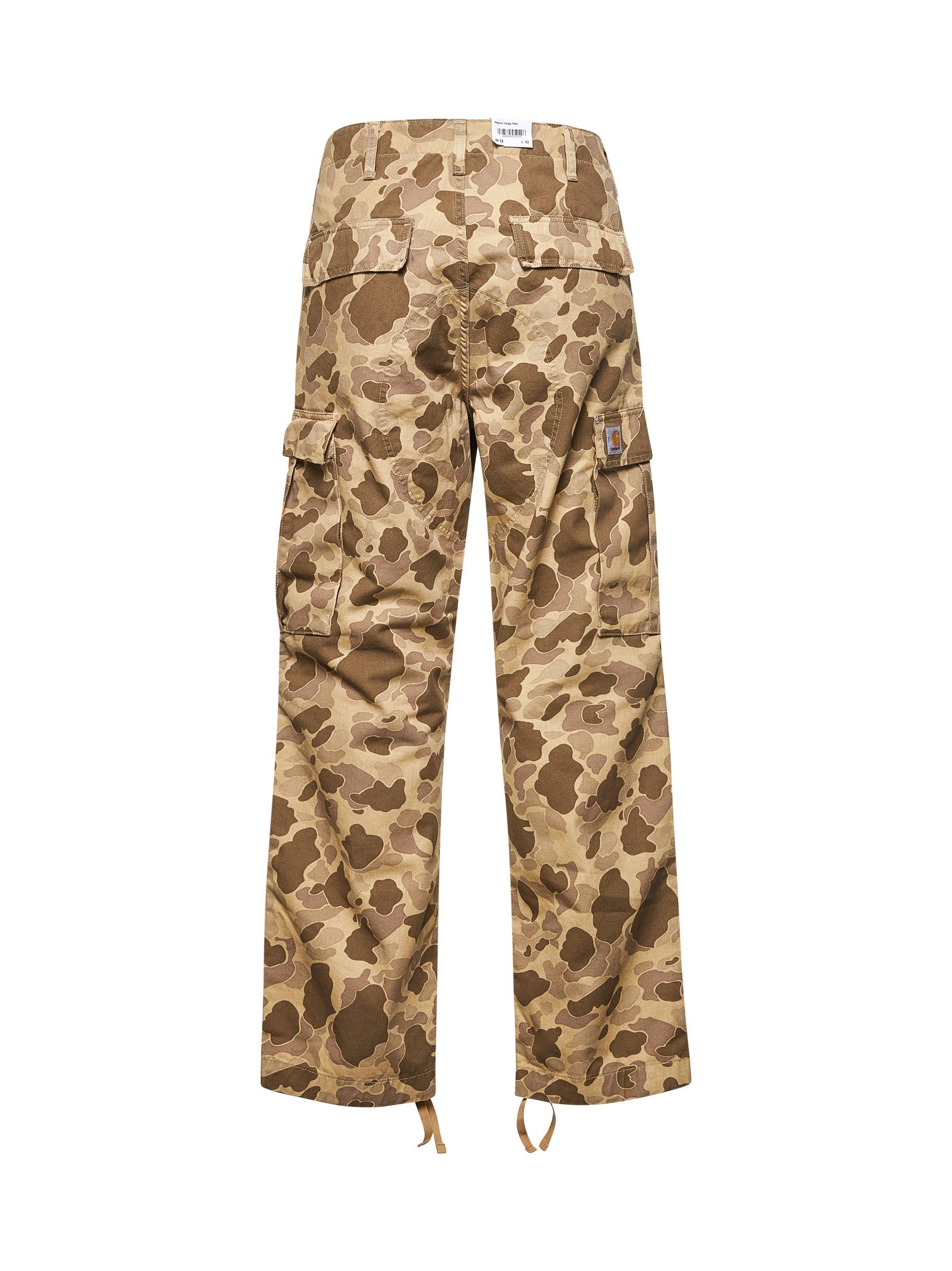Beige printed twill Regular Cargo pants - 2