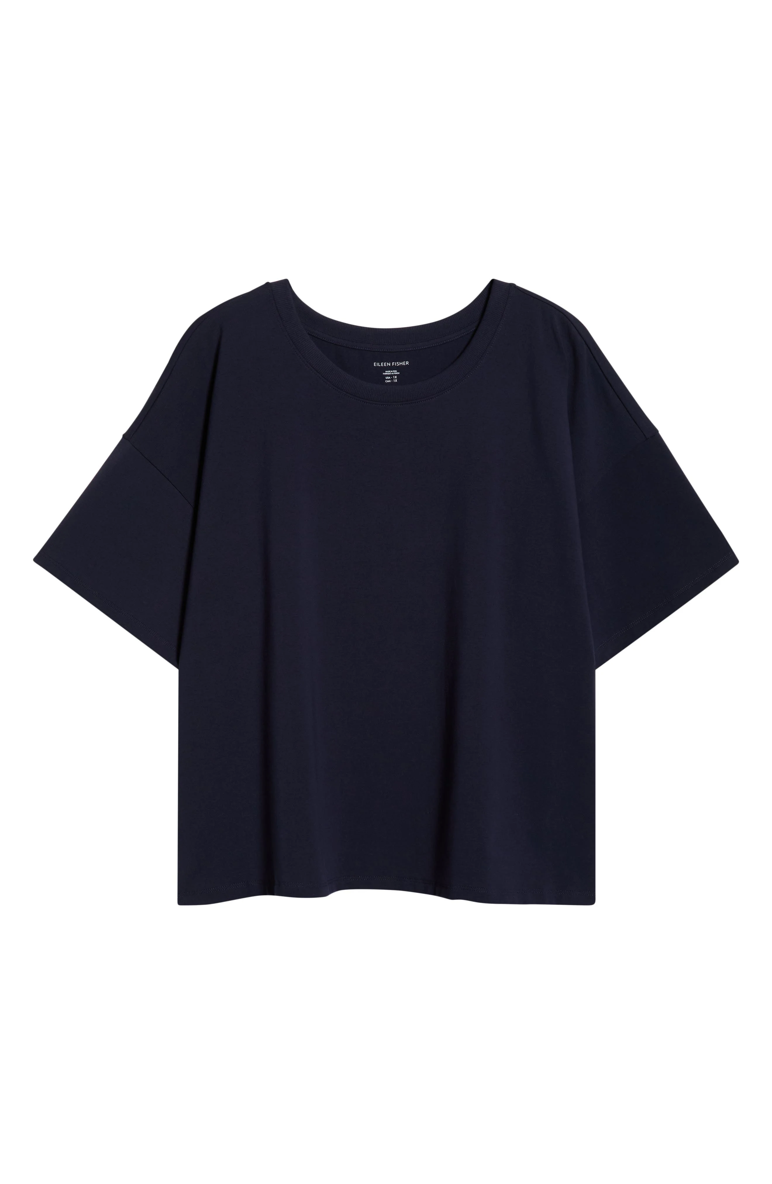 Eileen Fisher Boxy Crewneck T-Shirt in Ink at Nordstrom - 1