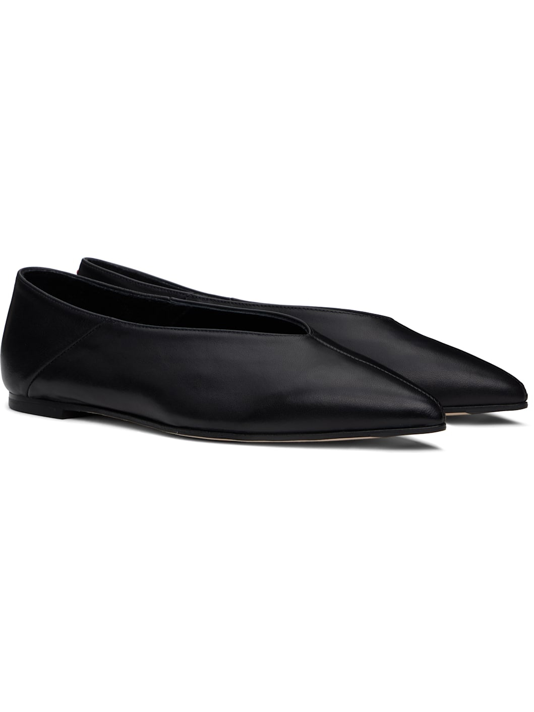 Black Moa Nappa Ballerina Flats - 4
