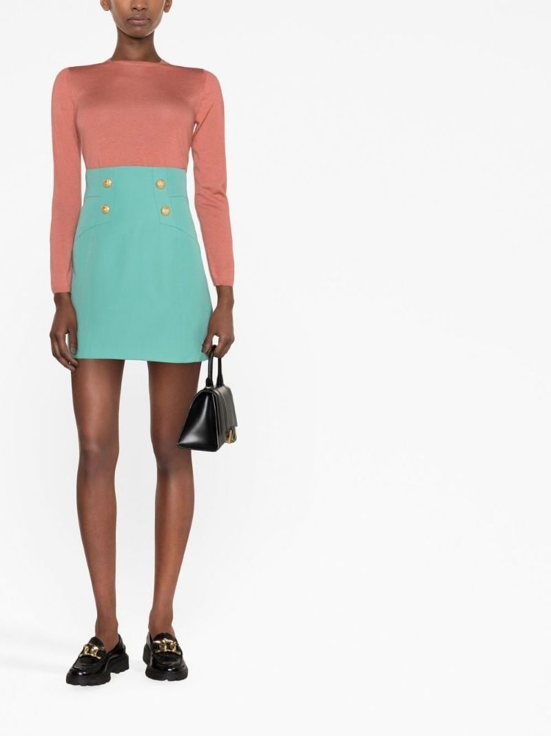 button-detail pencil skirt - 2