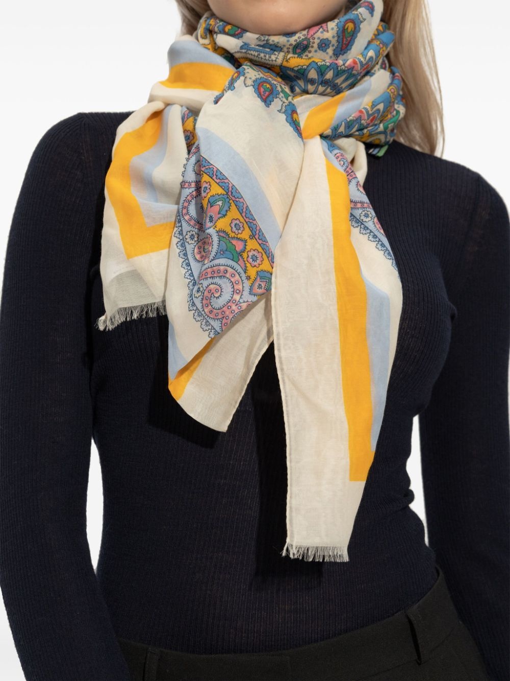 paisley-print scarf - 4