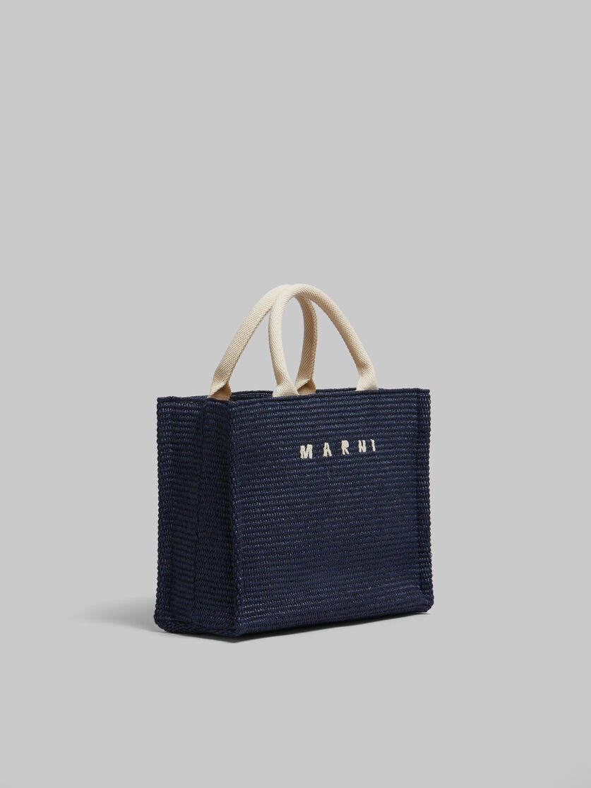 BLUE RAFFIA-EFFECT SMALL TOTE BAG - 6