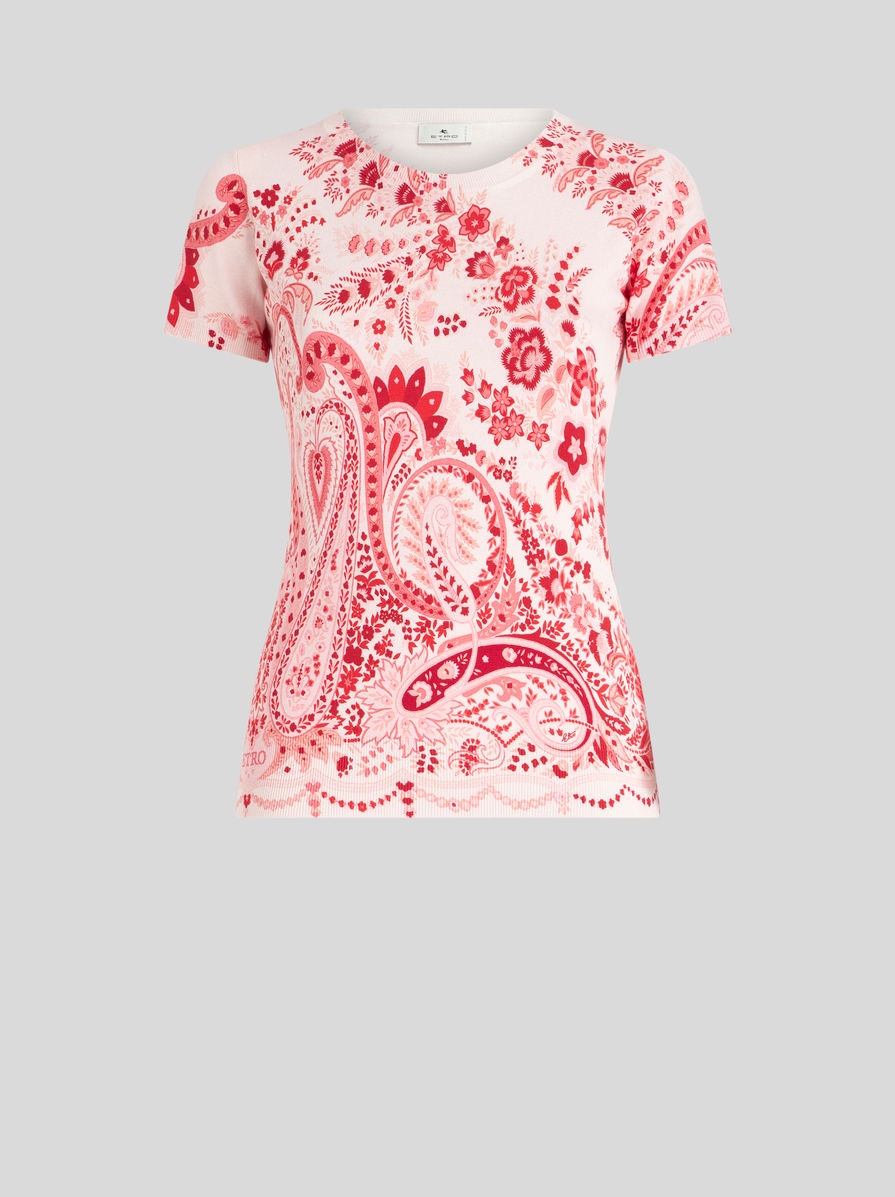 SHORT-SLEEVED PAISLEY JUMPER - 1