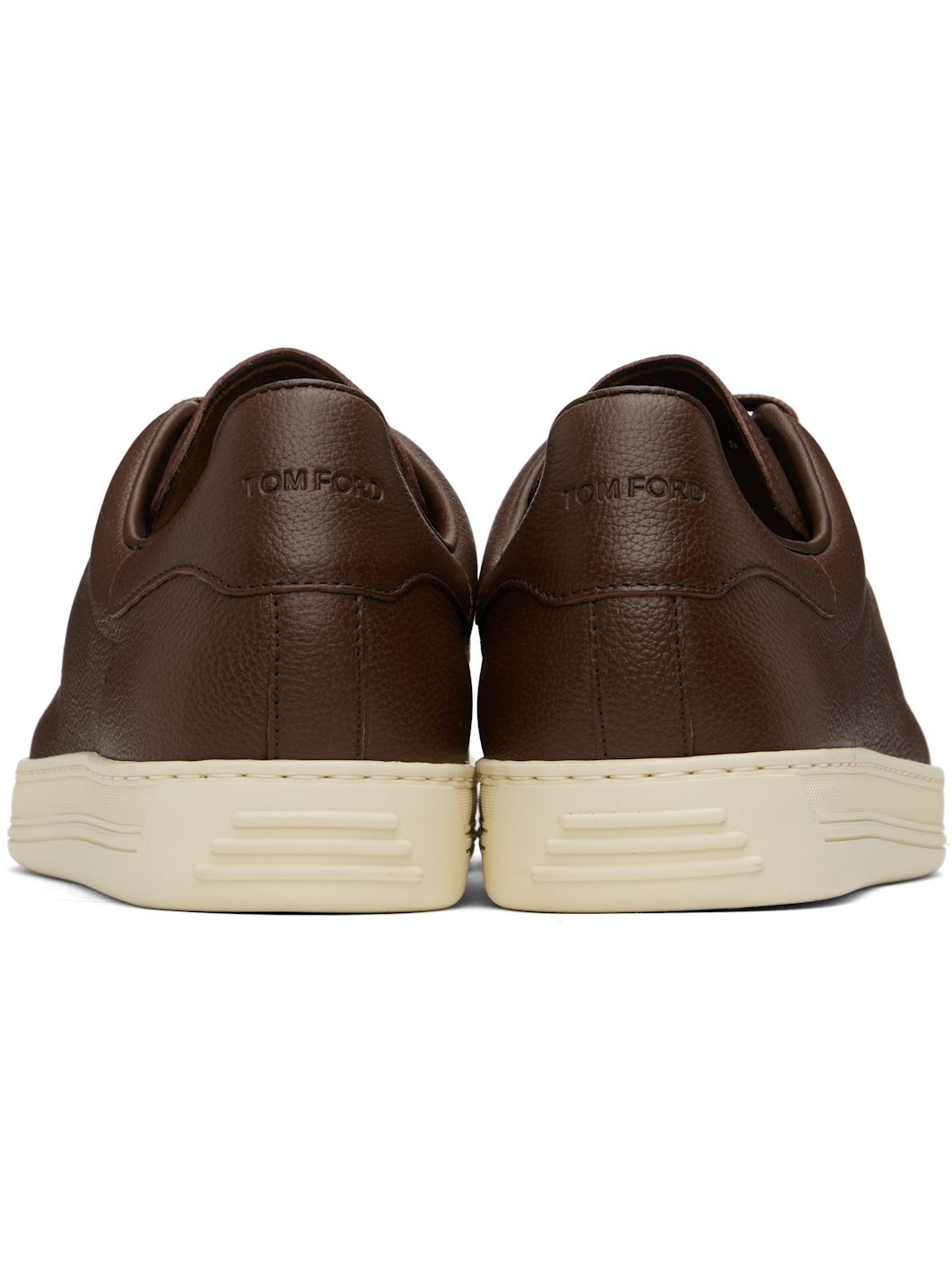 Brown Grained Leather Warwick Sneakers - 2