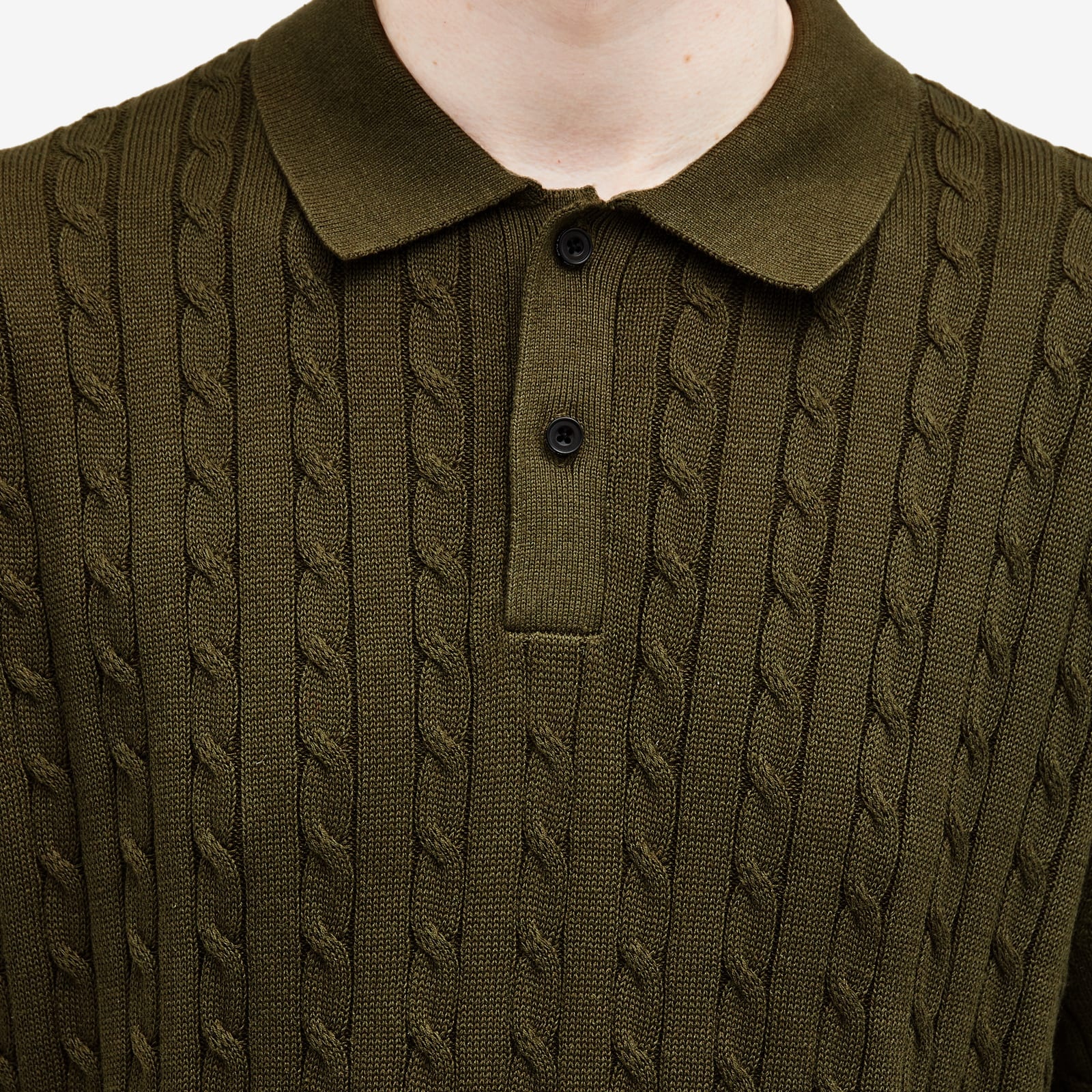 Beams Plus Cable Knit Polo - 5