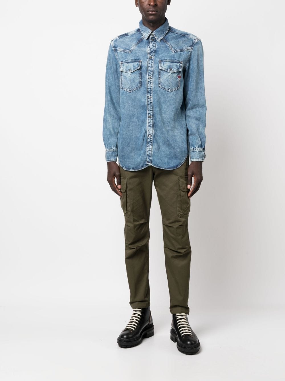 D-Ocean washed-denim shirt - 2