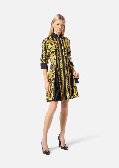 VERSACE Barocco Silk Midi Shirt Dress outlook
