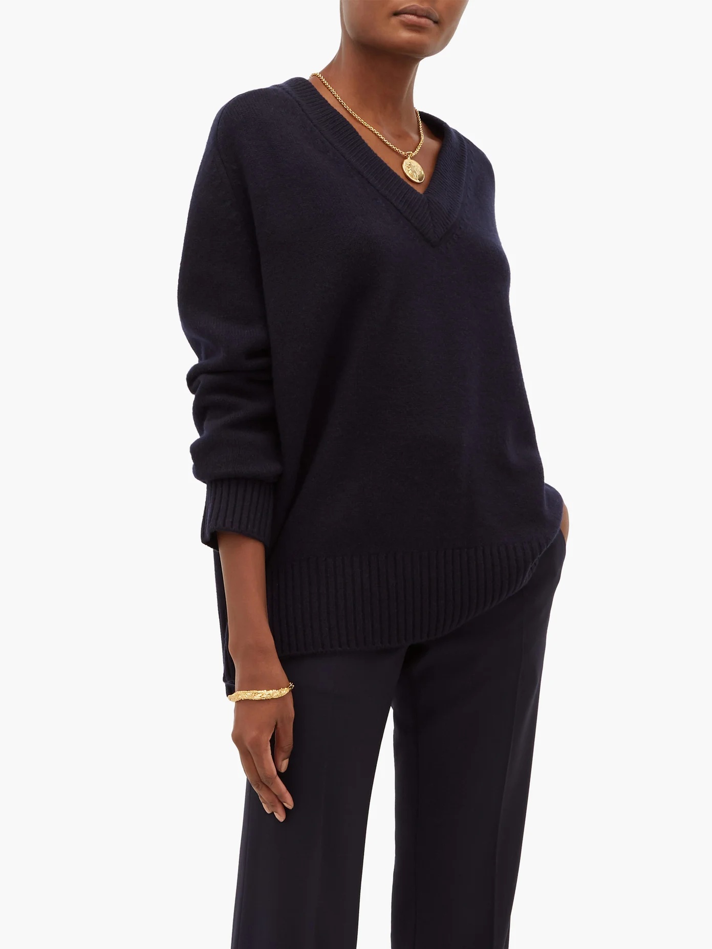 No.124 Vital stretch-cashmere V-neck sweater - 6