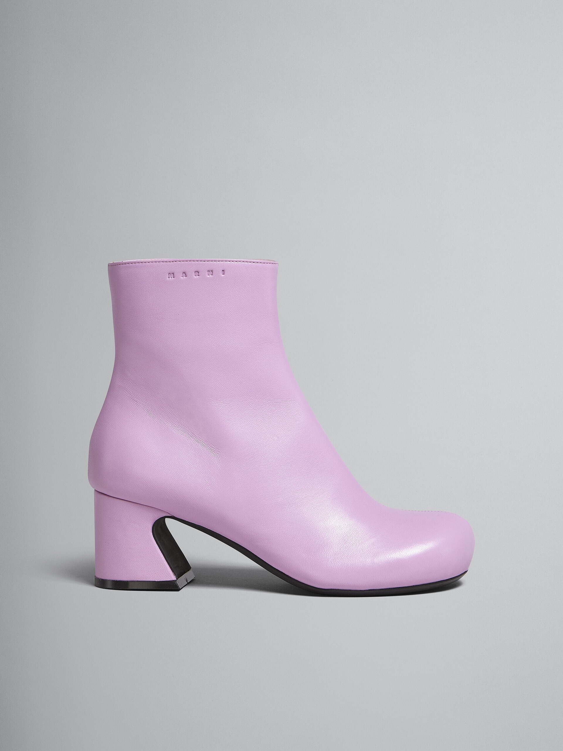 PINK LEATHER ANKLE BOOT - 1