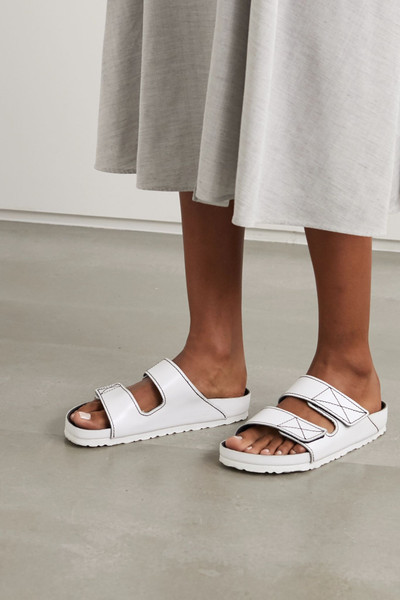 Proenza Schouler + Birkenstock Arizona topstitched glossed-leather sandals outlook