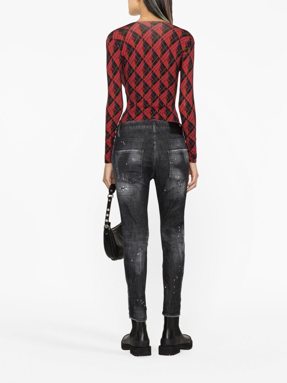 low-rise distressed skinny jeans - 4