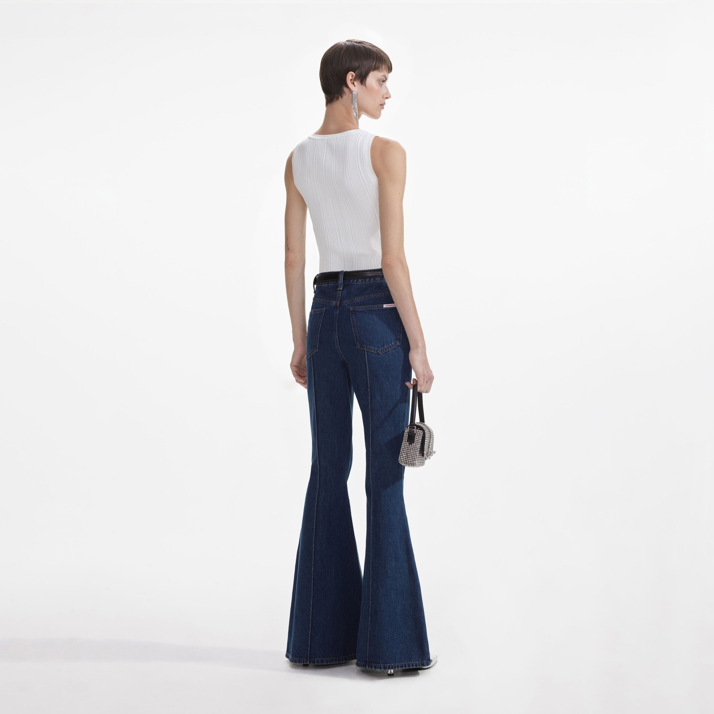 Crystal Embellished Denim Jeans - 8