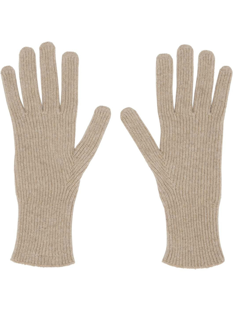 BASERANGE Beige Ribbed Gloves outlook