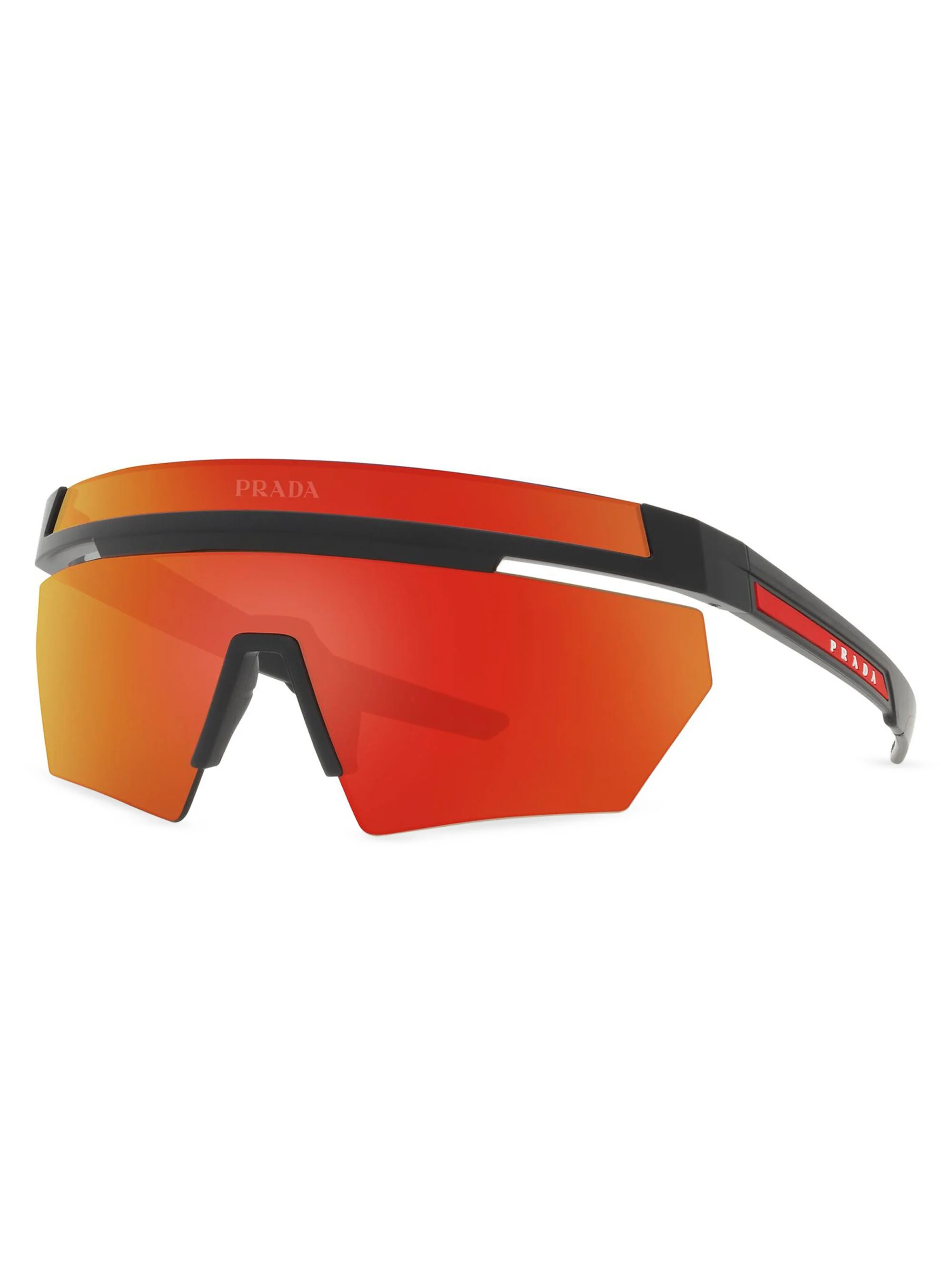 Men's 60MM Shield Sunglasses - Orange - 1