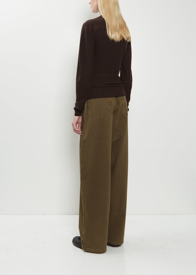 Lemaire Crew Neck Wool Sweater — Aubergine outlook