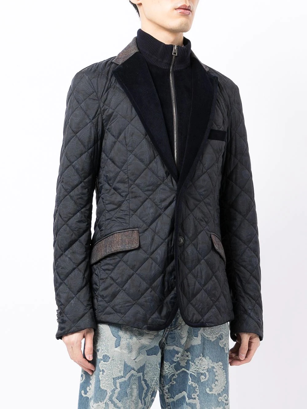 paisley-print quilted jacket - 3