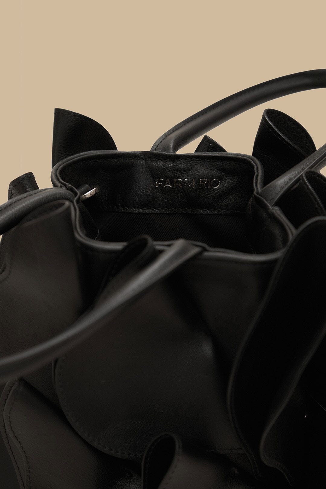 Black Leather Flower Bag - 9