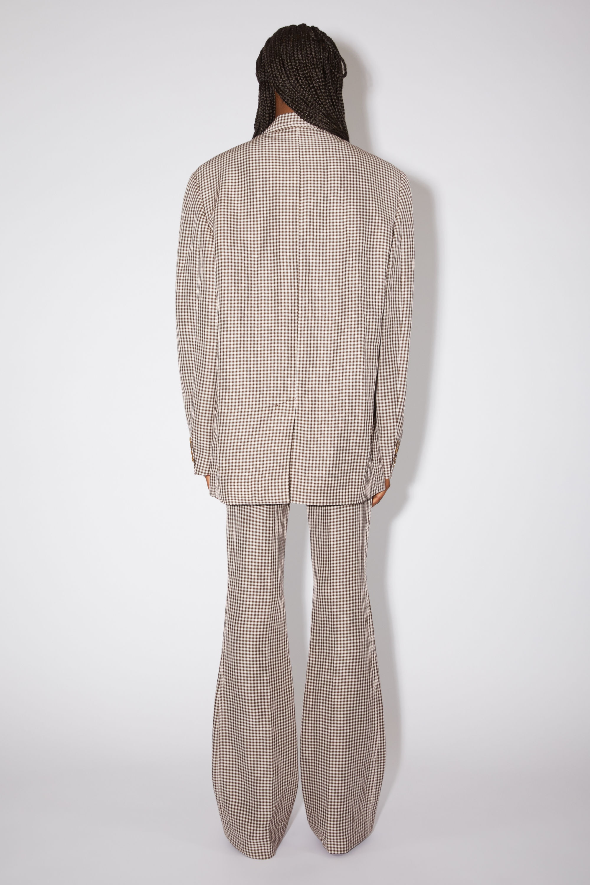 Single-breasted suit jacket - Brown/white - 3