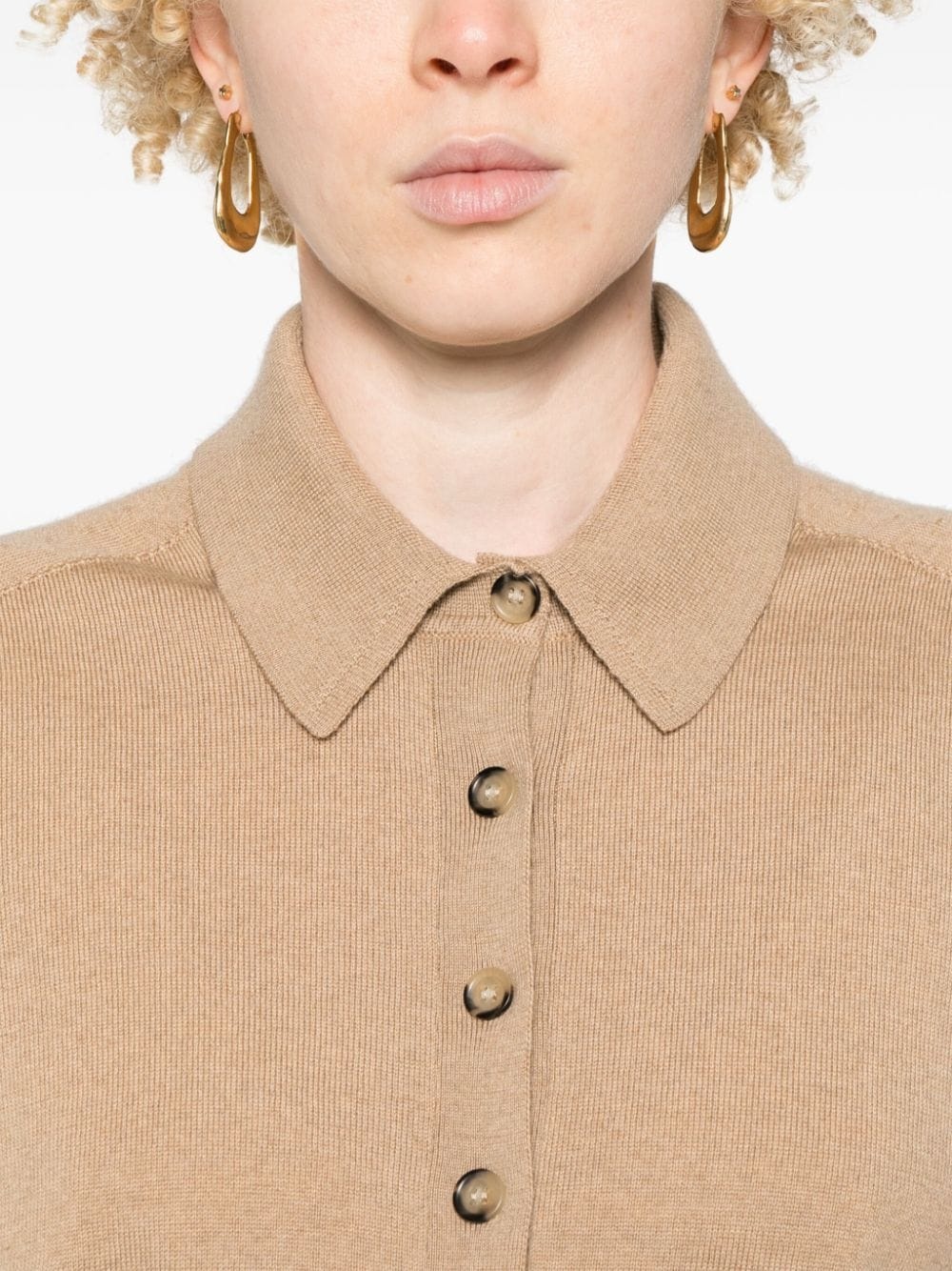 detachable-collar wool cardigan - 5