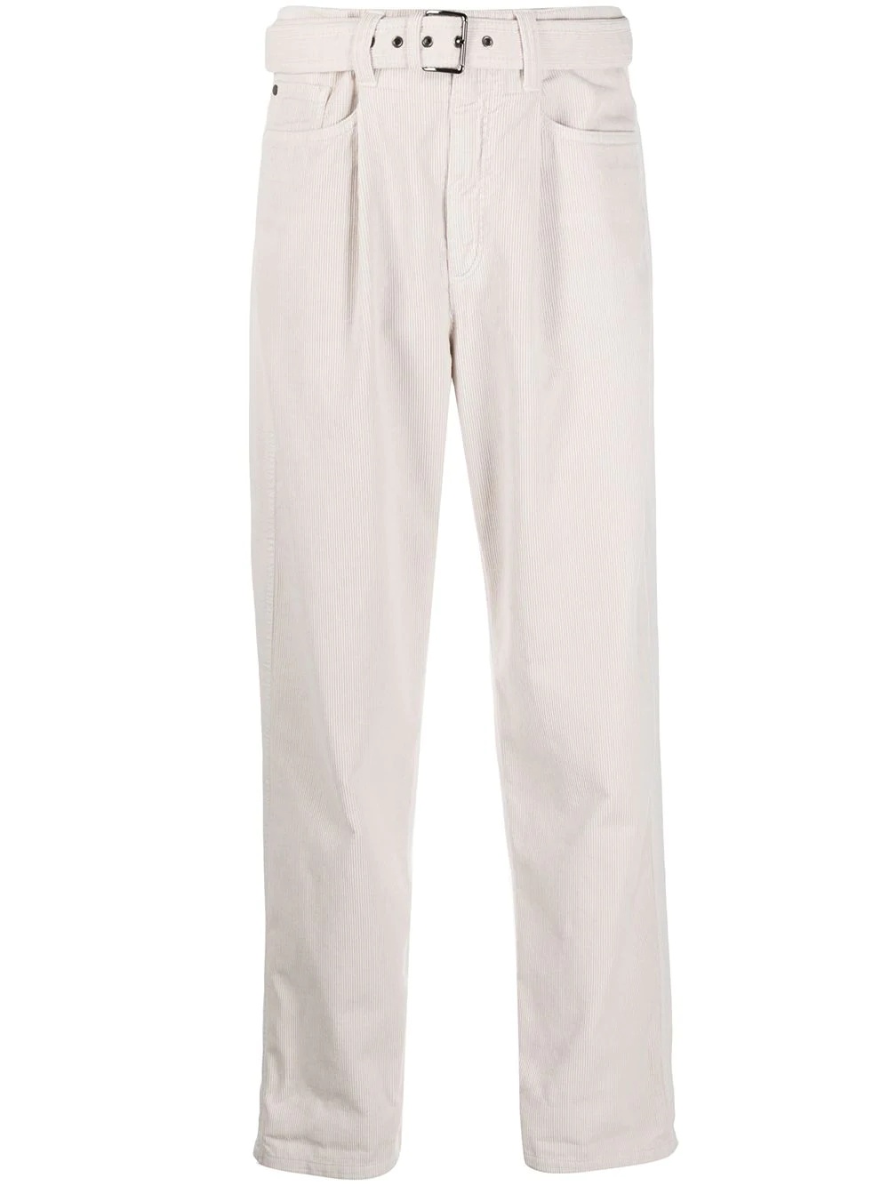 belted corduroy trousers - 1