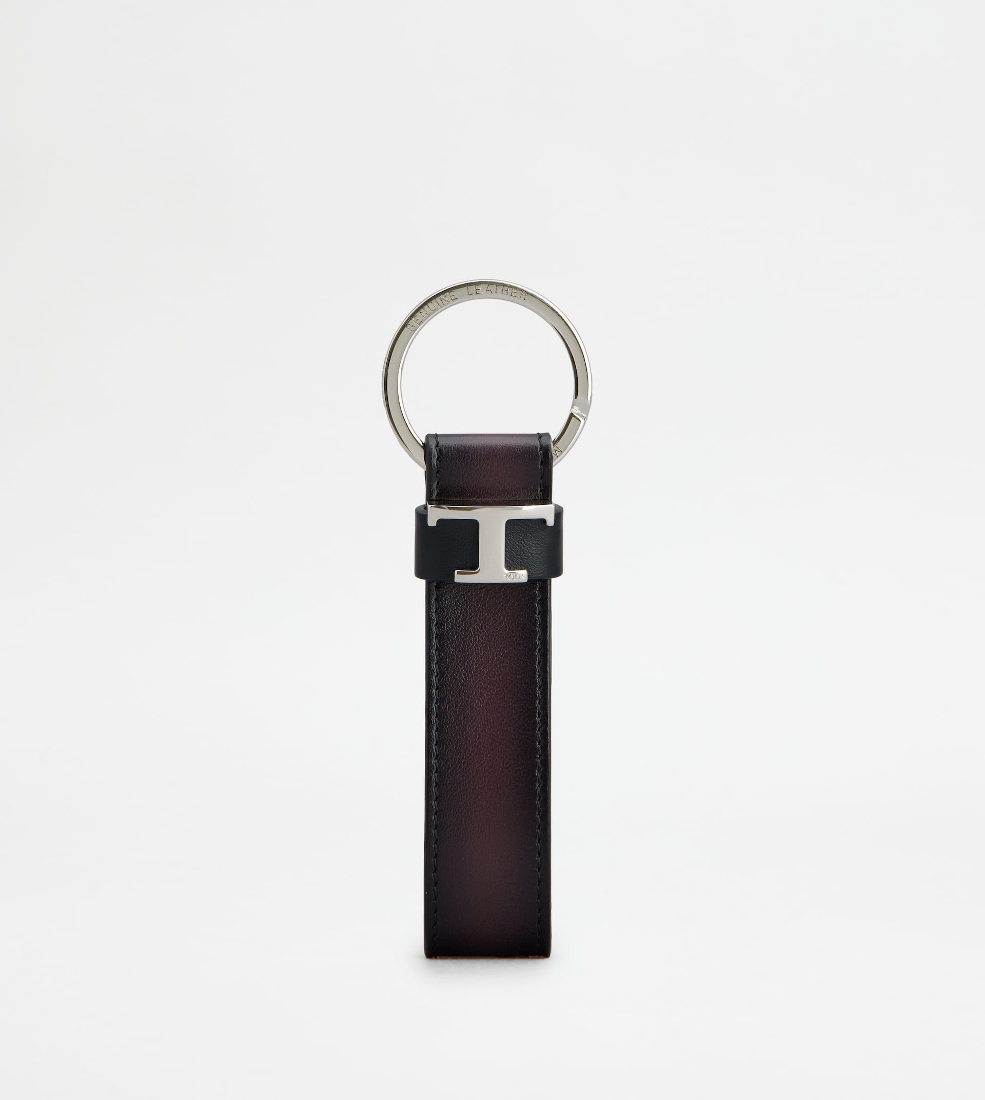 KEY HOLDER IN LEATHER - BURGUNDY, BLACK - 1