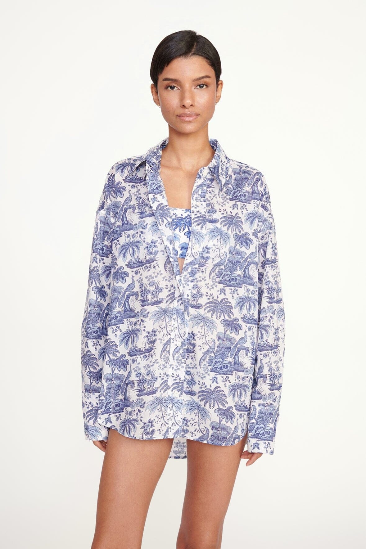 STAUD COLTON SHIRT BLUE TOILE - 6