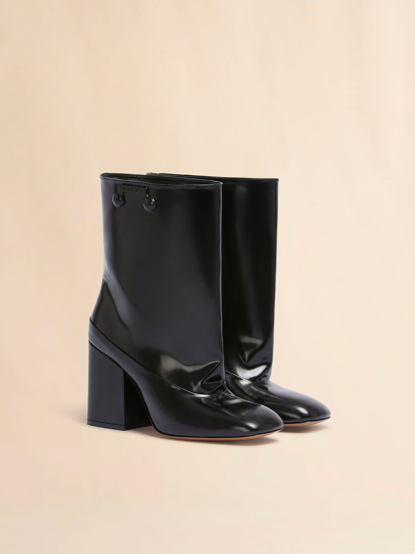 BLACK LEATHER TRUNKAROO ANKLE BOOT - 2